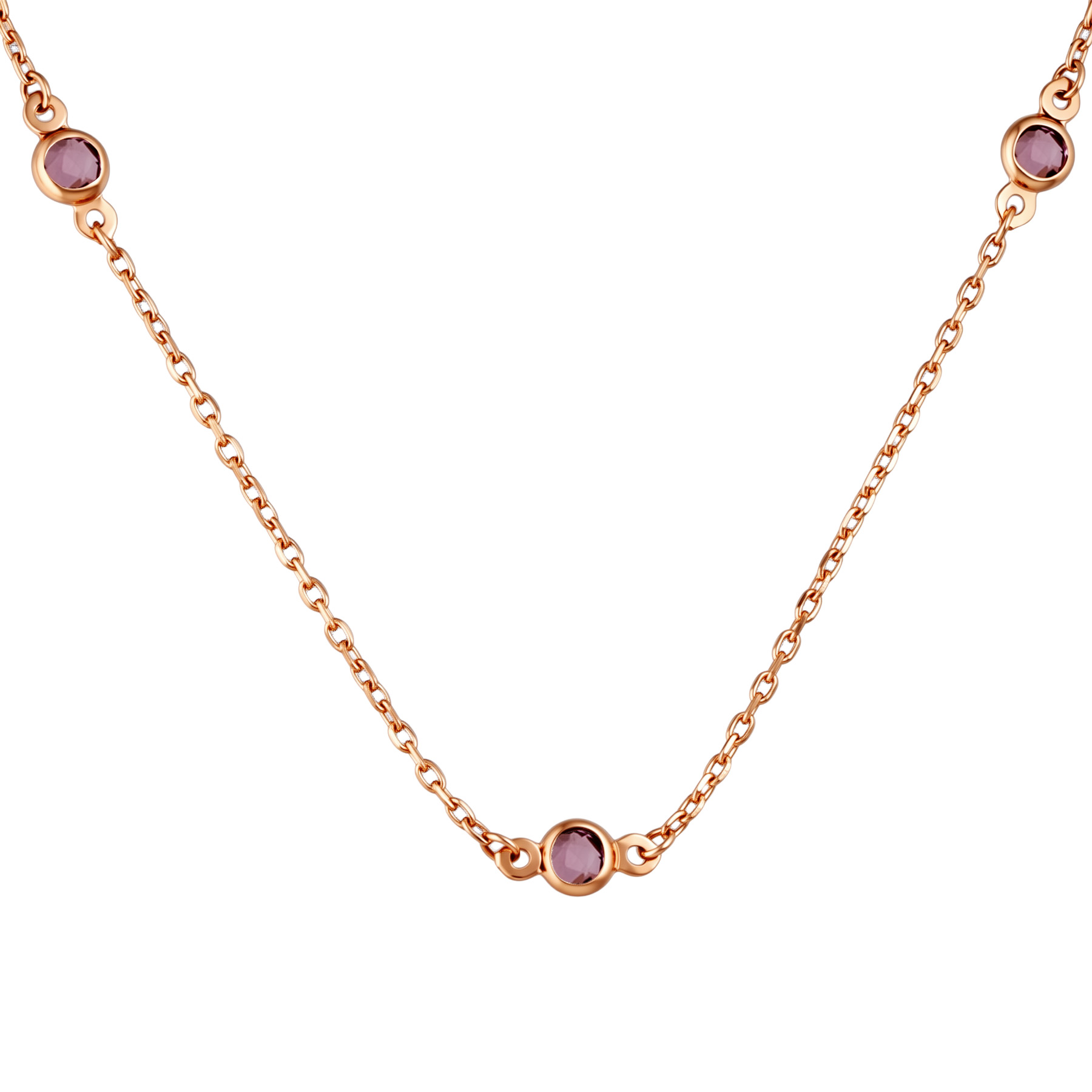 Изображение Золотая цепочка с аметистами