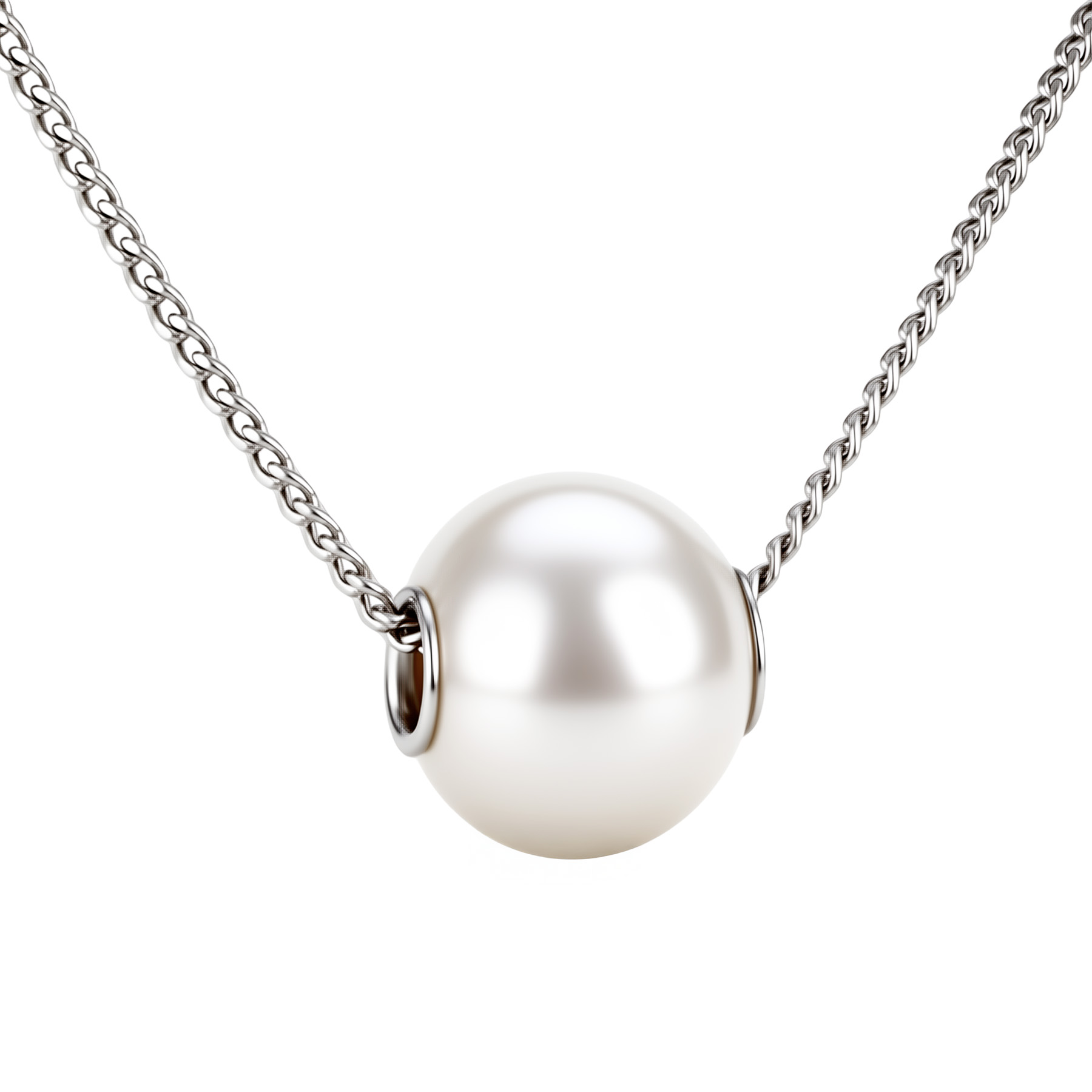 Изображение Серебряная цепочка с жемчугом