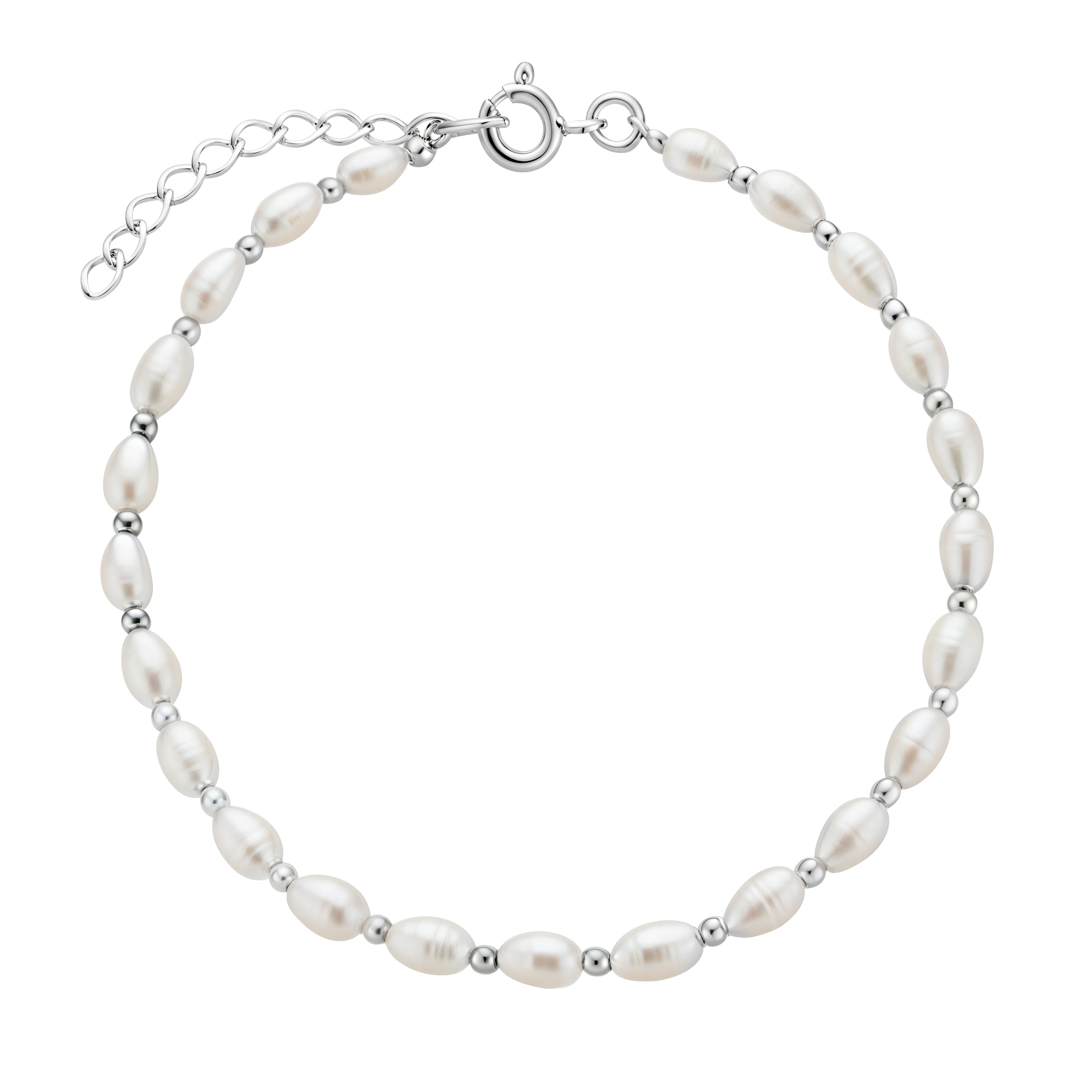 Изображение Серебряный браслет с жемчугом