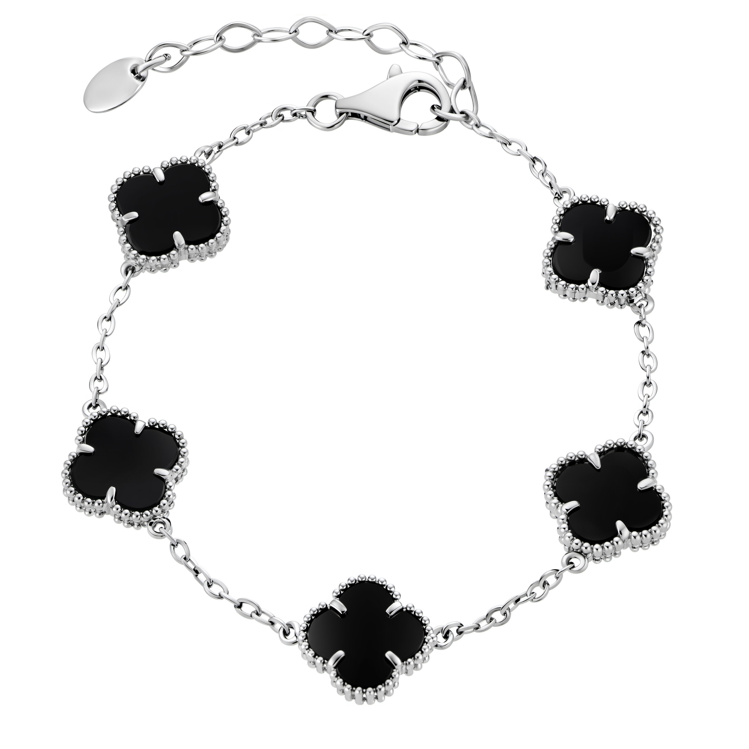 Изображение Серебряный браслет с ониксами