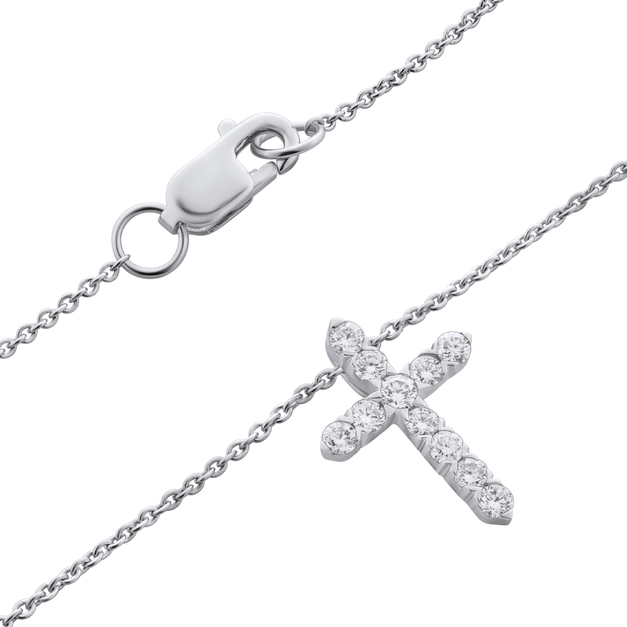 Изображение Цепочка из белого золота с LAB бриллиантами