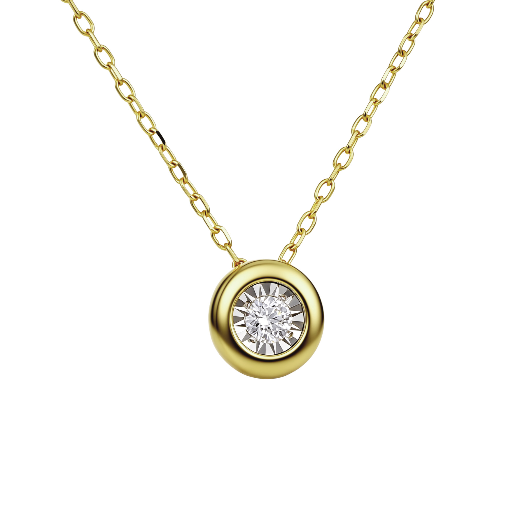 Paveikslėlis Geltono aukso grandinėlė su briliantu