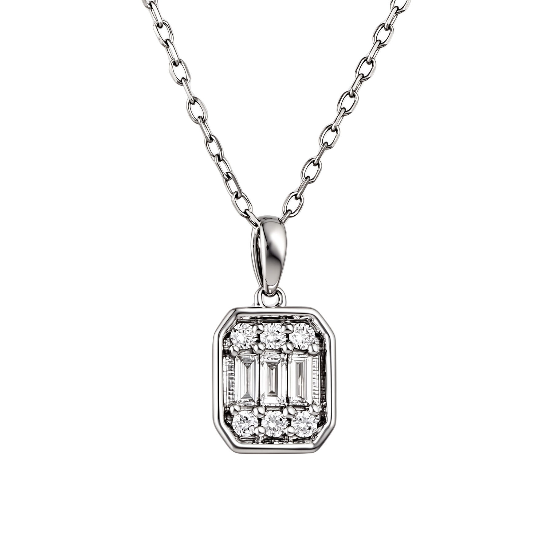 Изображение Цепочка из белого золота с бриллиантами