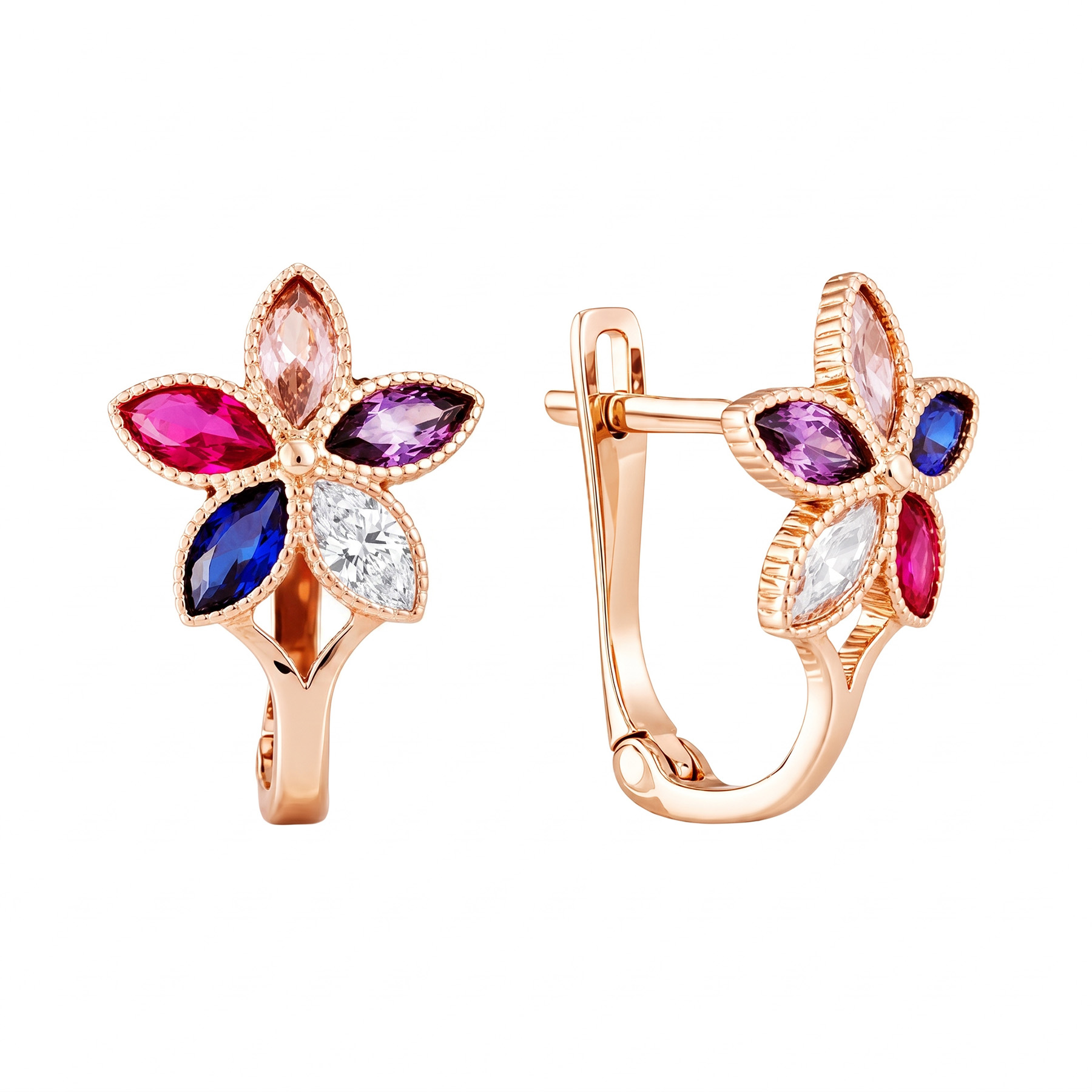Изображение Золотые серьги с цирконами