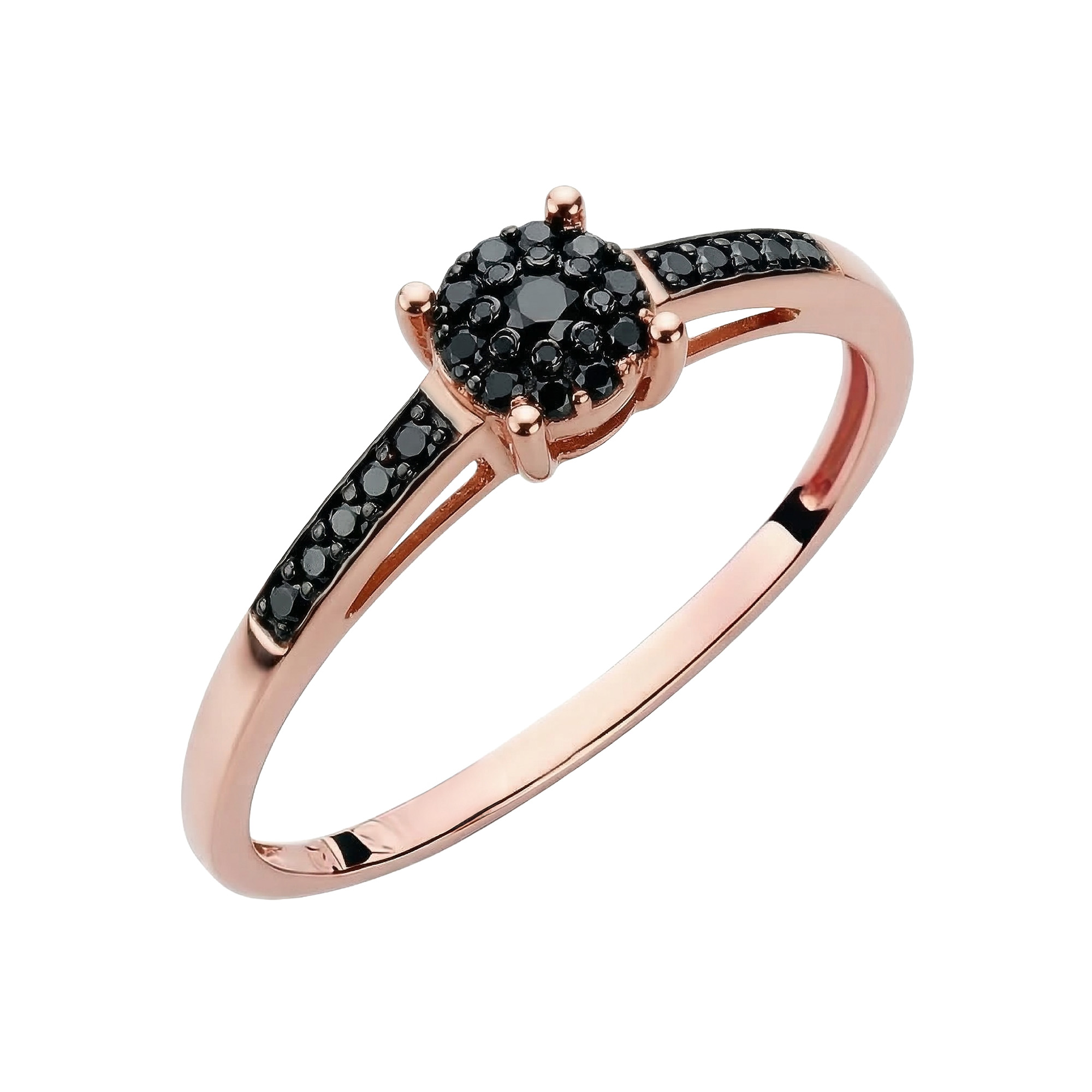 Paveikslėlis Auksinis žiedas su juodaisiais deimantais