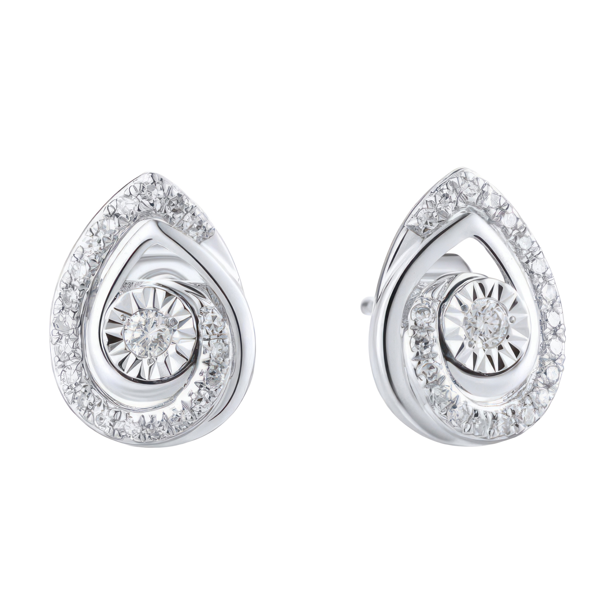 Paveikslėlis Balto aukso auskarai su briliantais