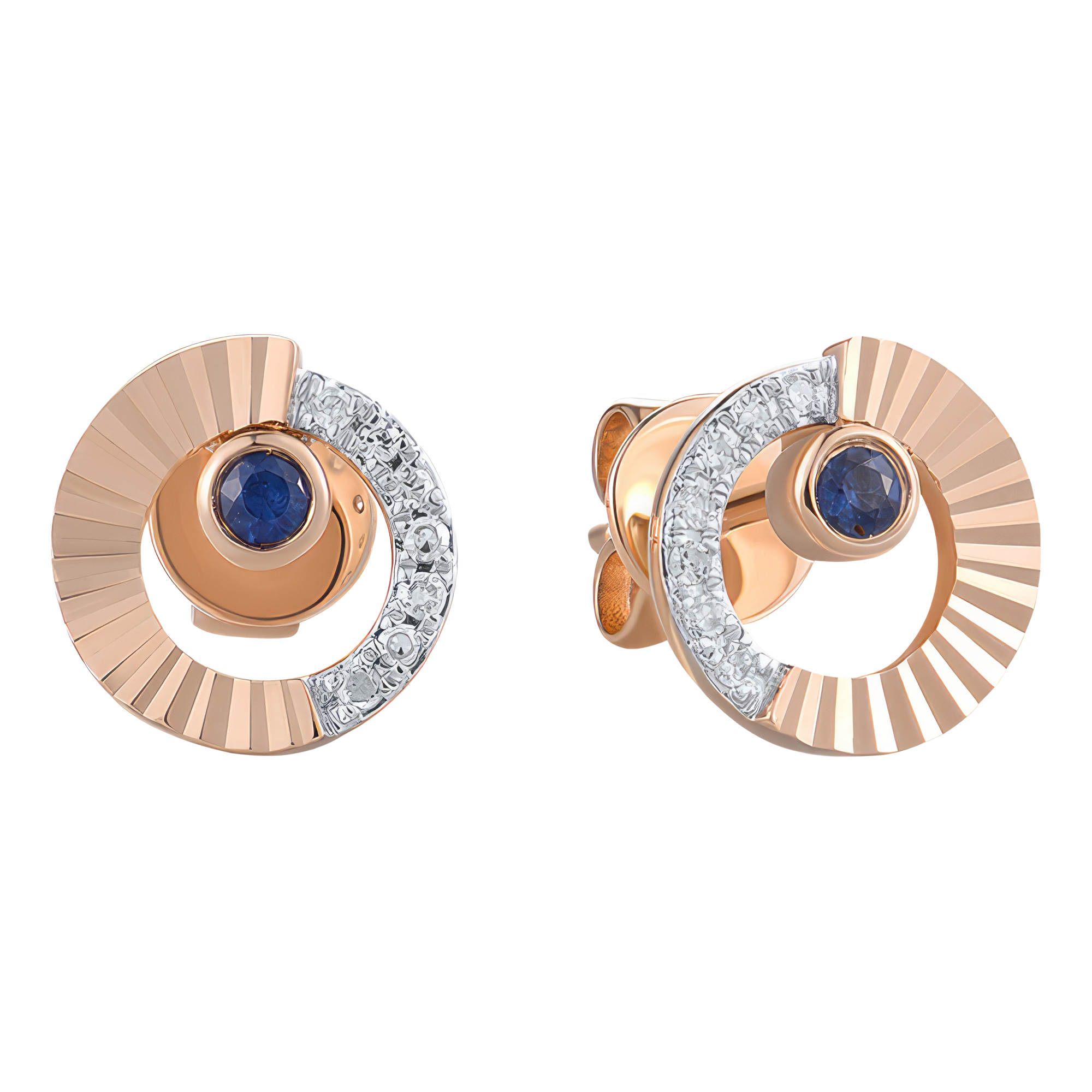 Paveikslėlis Auksiniai auskarai su briliantais ir safyrais