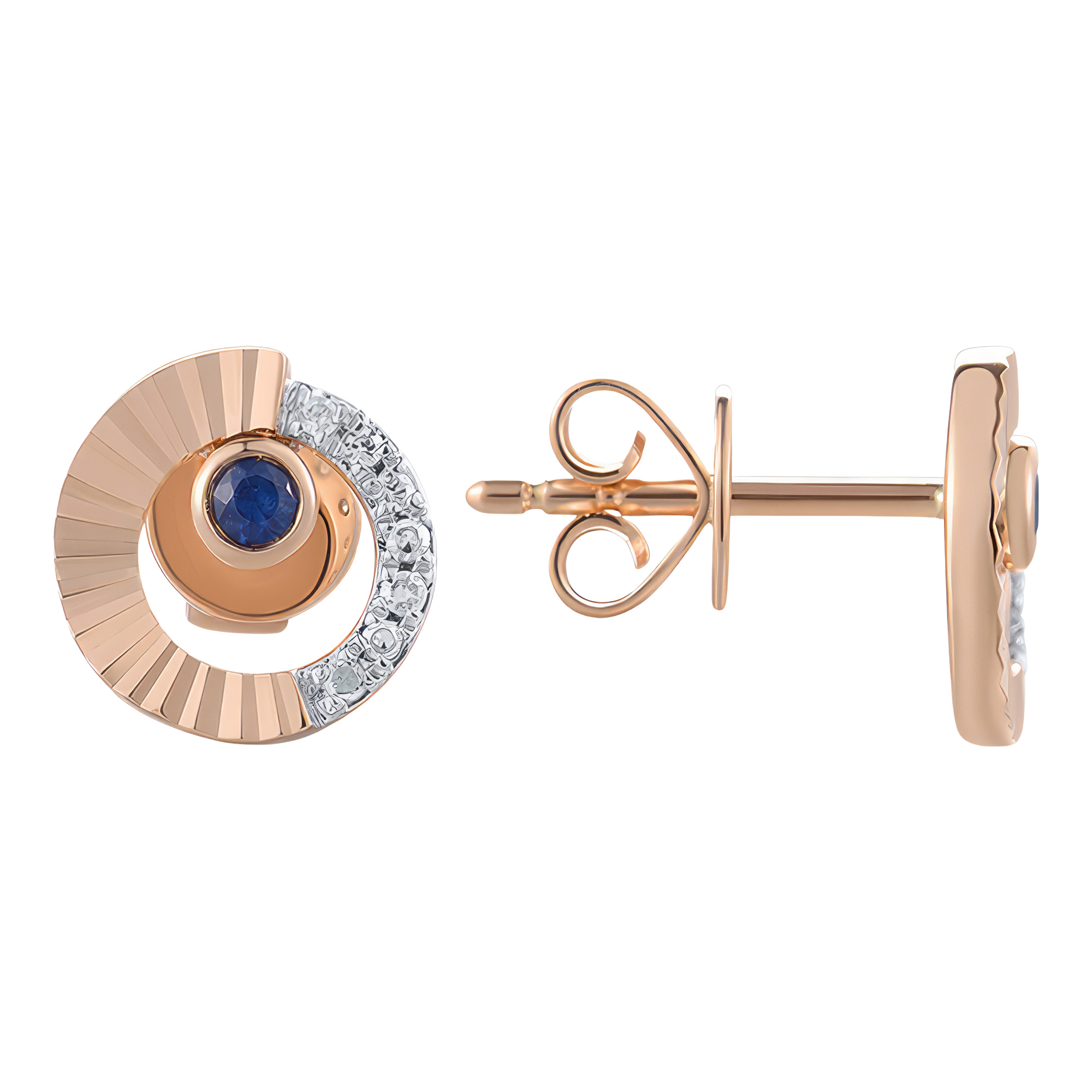 Paveikslėlis Auksiniai auskarai su briliantais ir safyrais