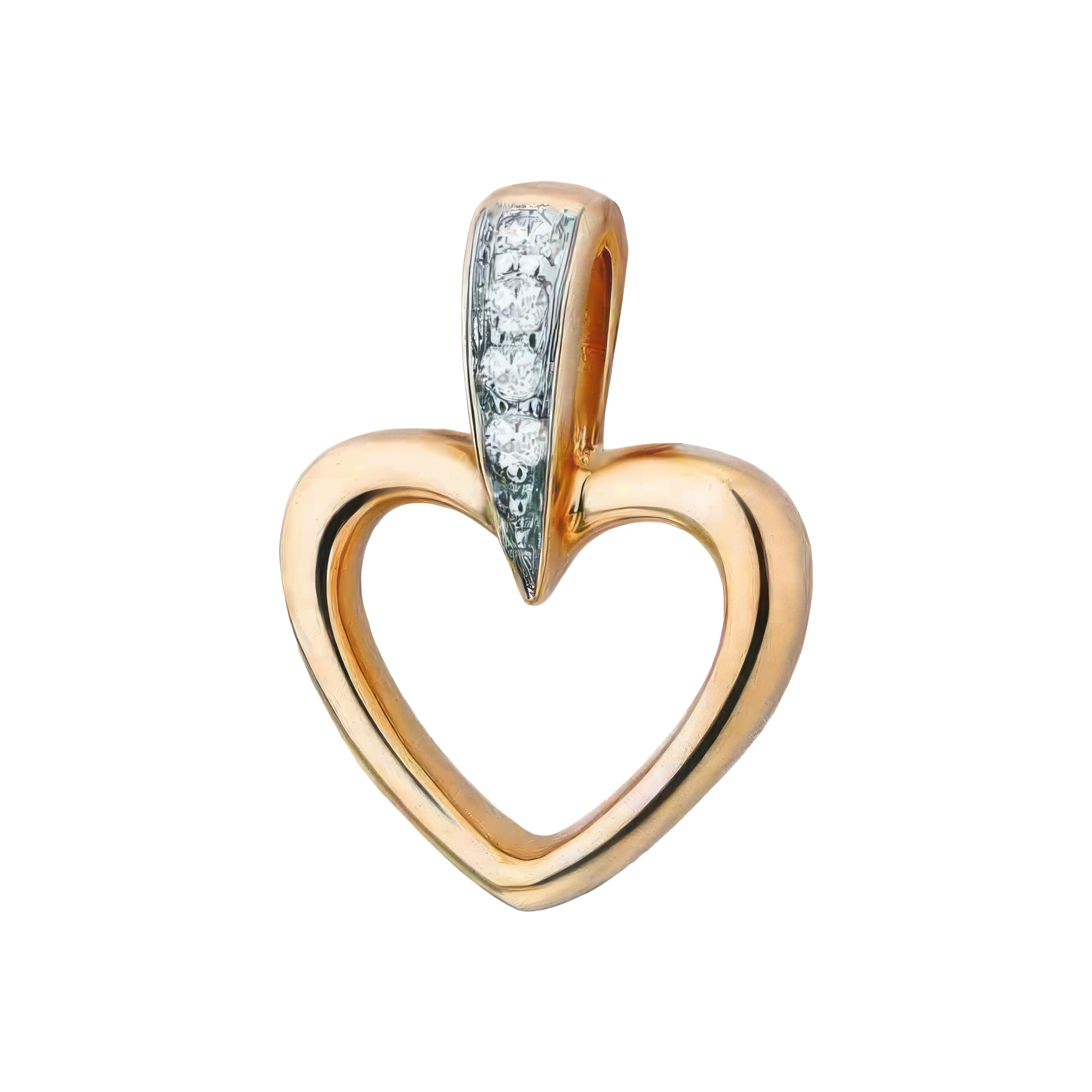 Paveikslėlis Auksinis pakabukas su briliantais "Širdelė"