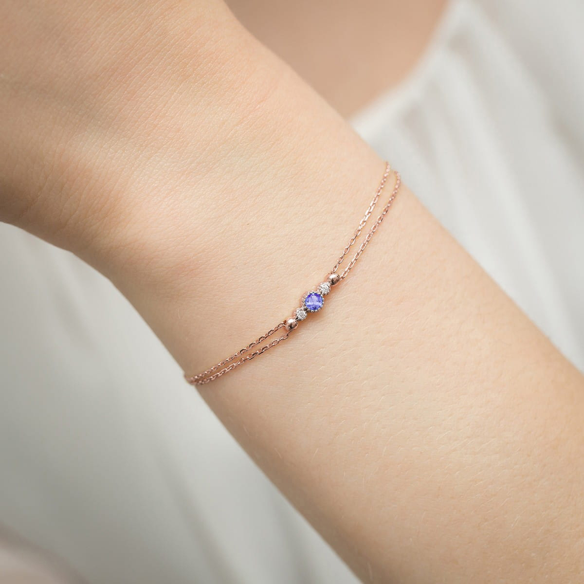 Изображение Золотой браслет с бриллиантами и танзанитом