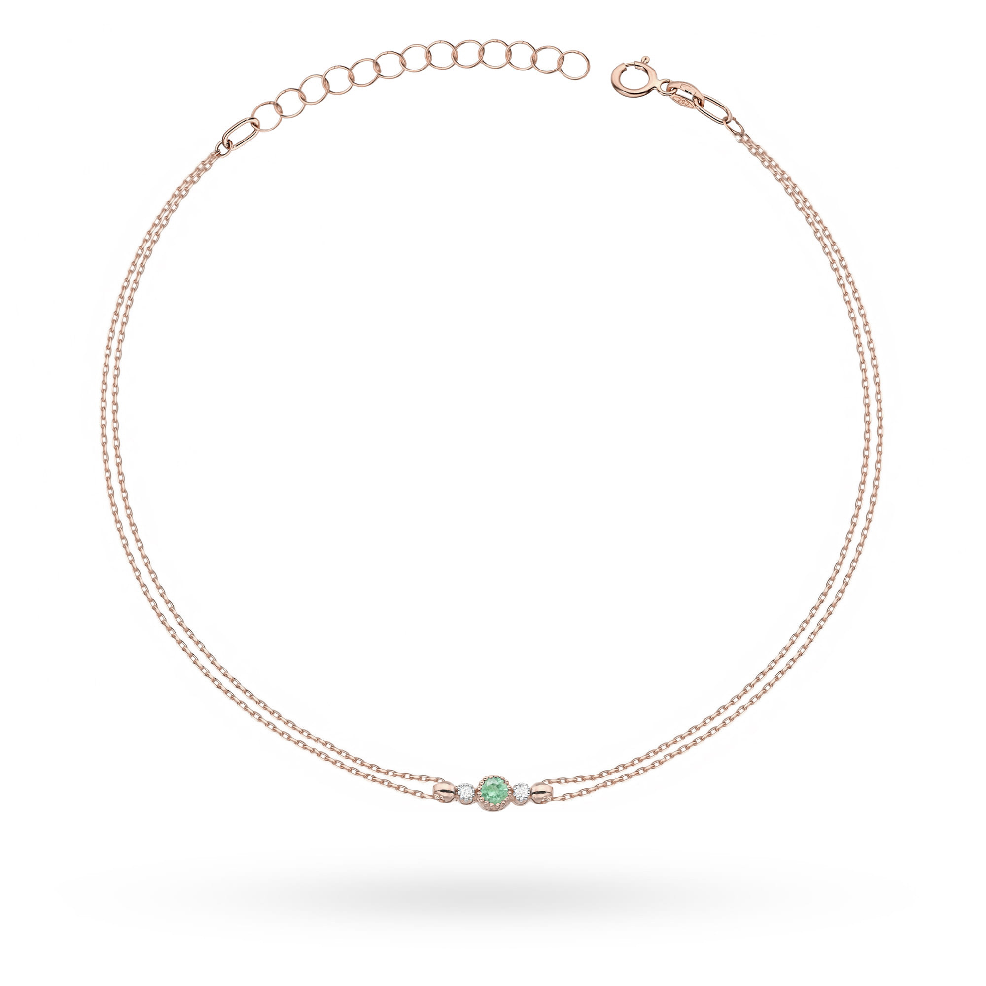 Изображение Золотой браслет с изумрудом и бриллиантами