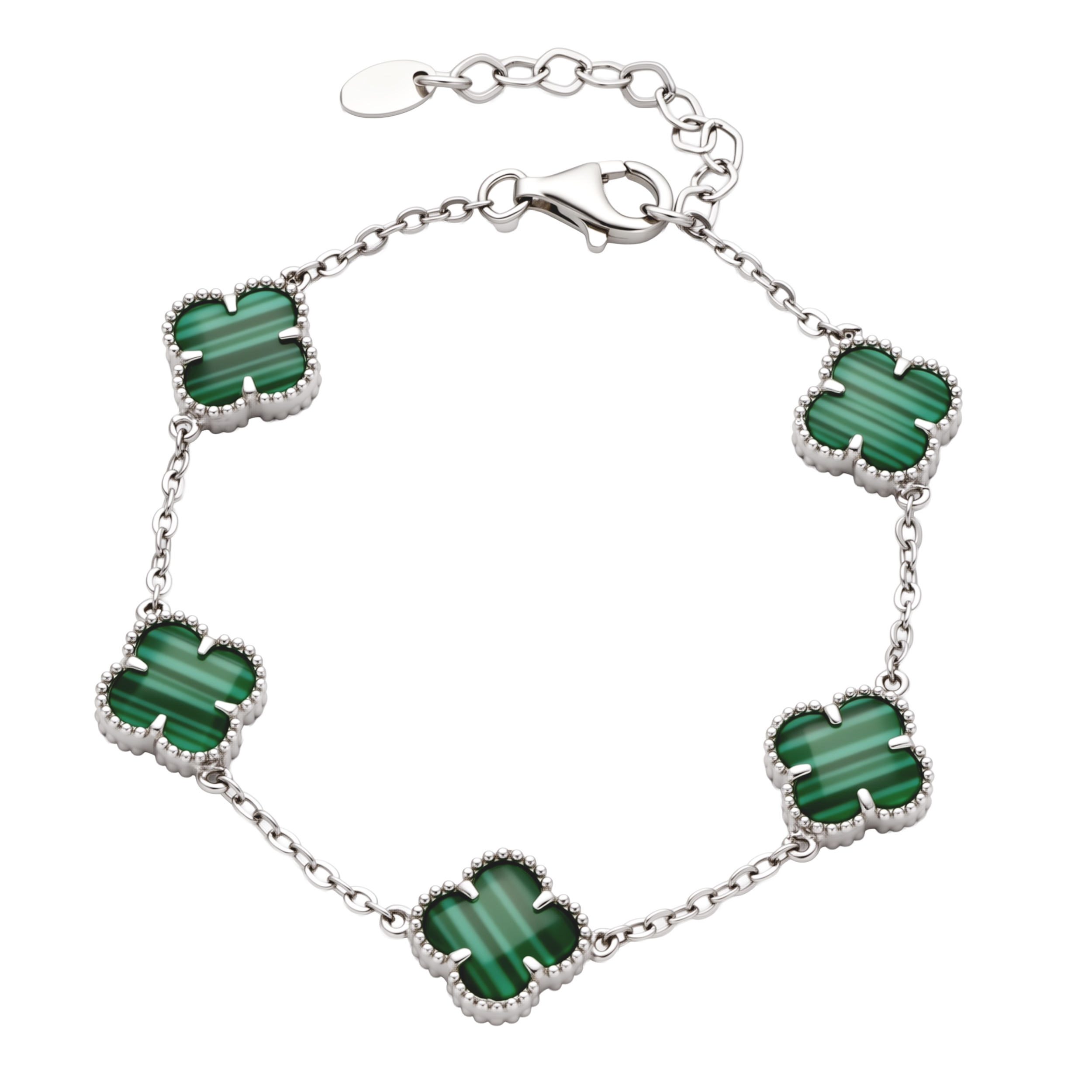 Paveikslėlis Sidabrinė apyrankė su malachitais