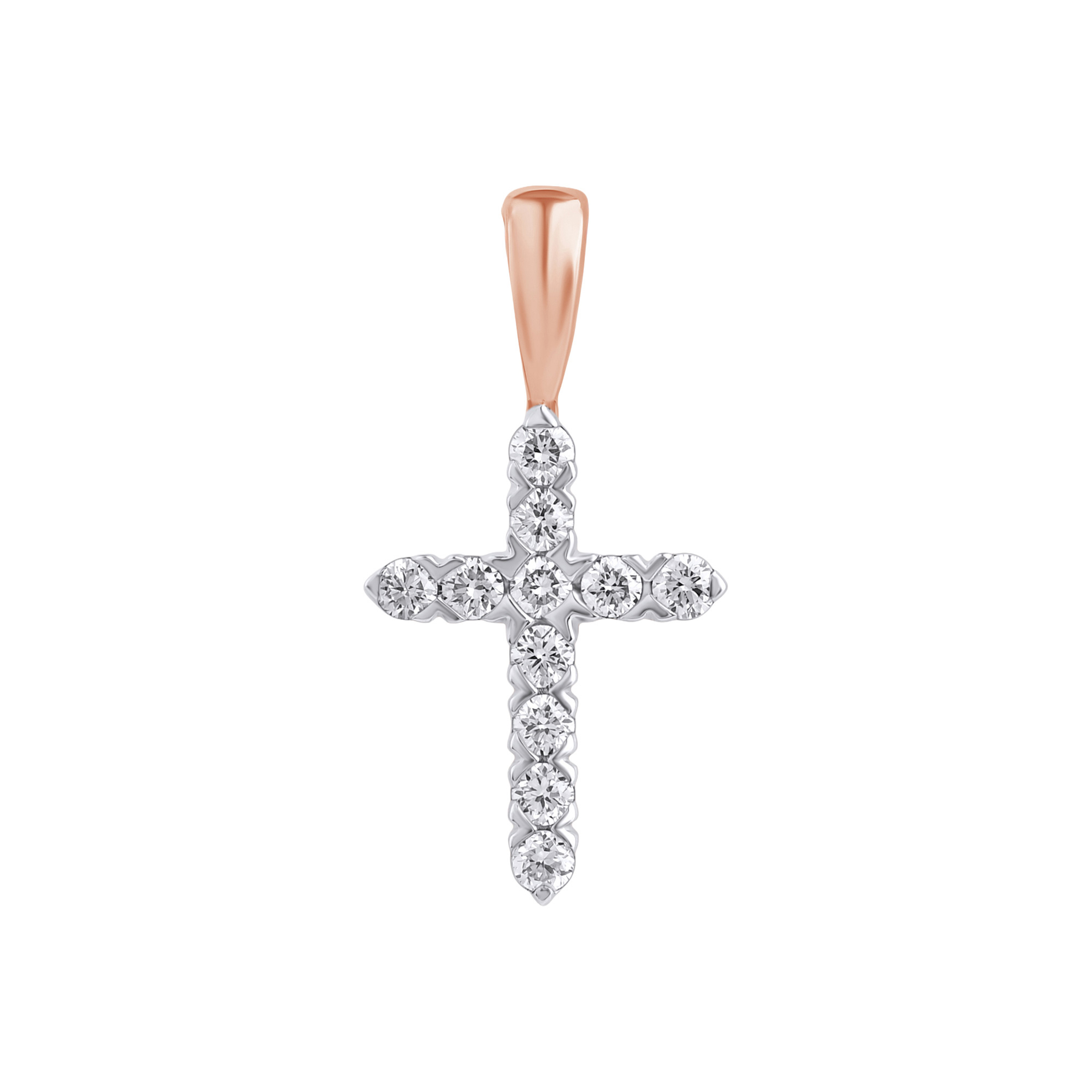 Изображение Золотой католический крестик с бриллиантом