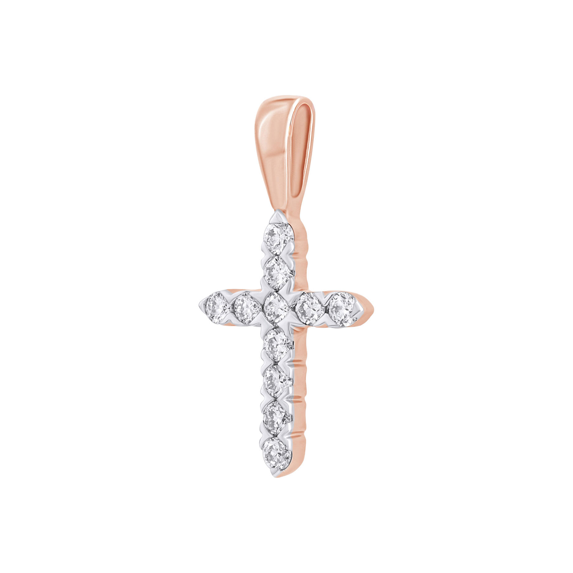 Изображение Золотой католический крестик с бриллиантом