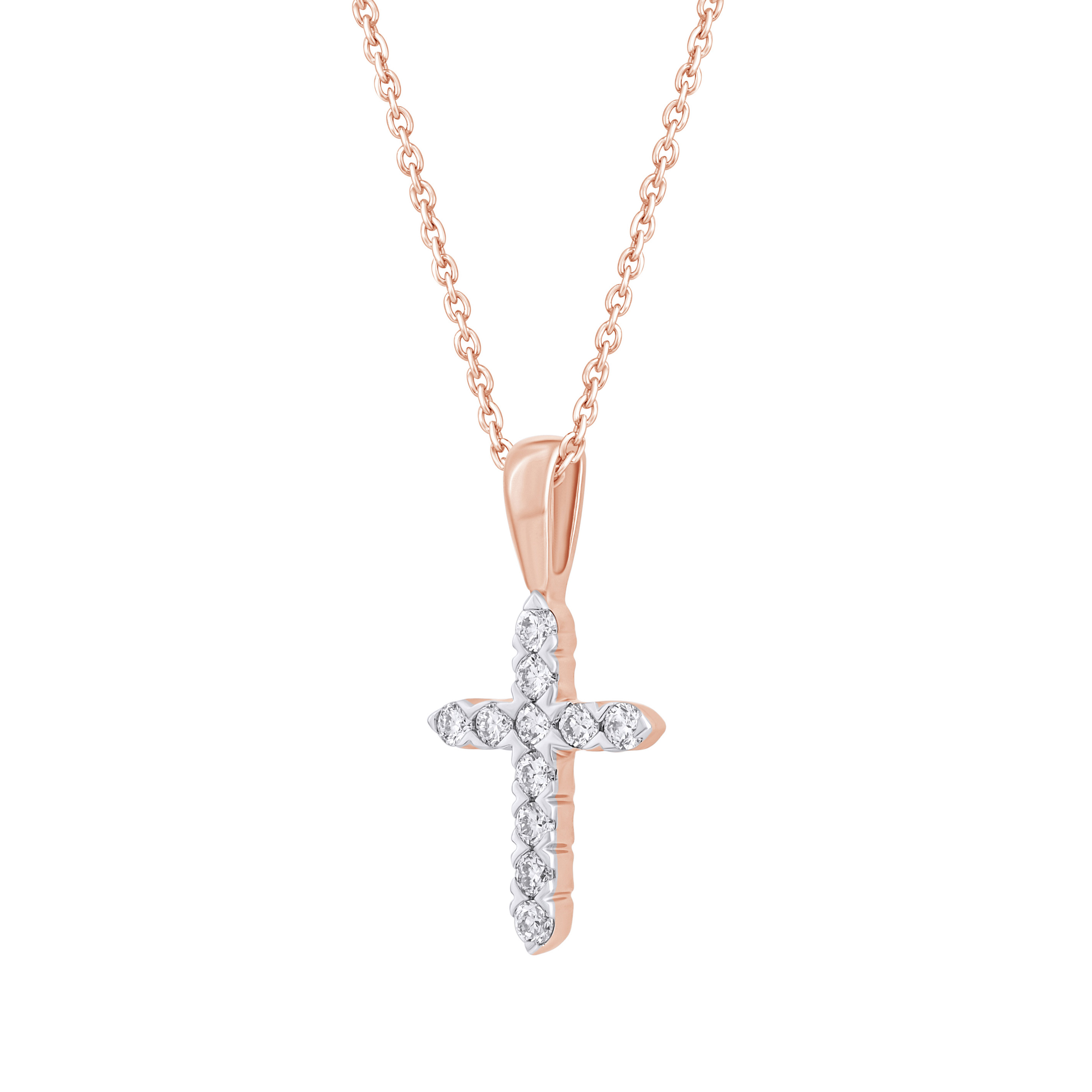 Изображение Золотой католический крестик с бриллиантом