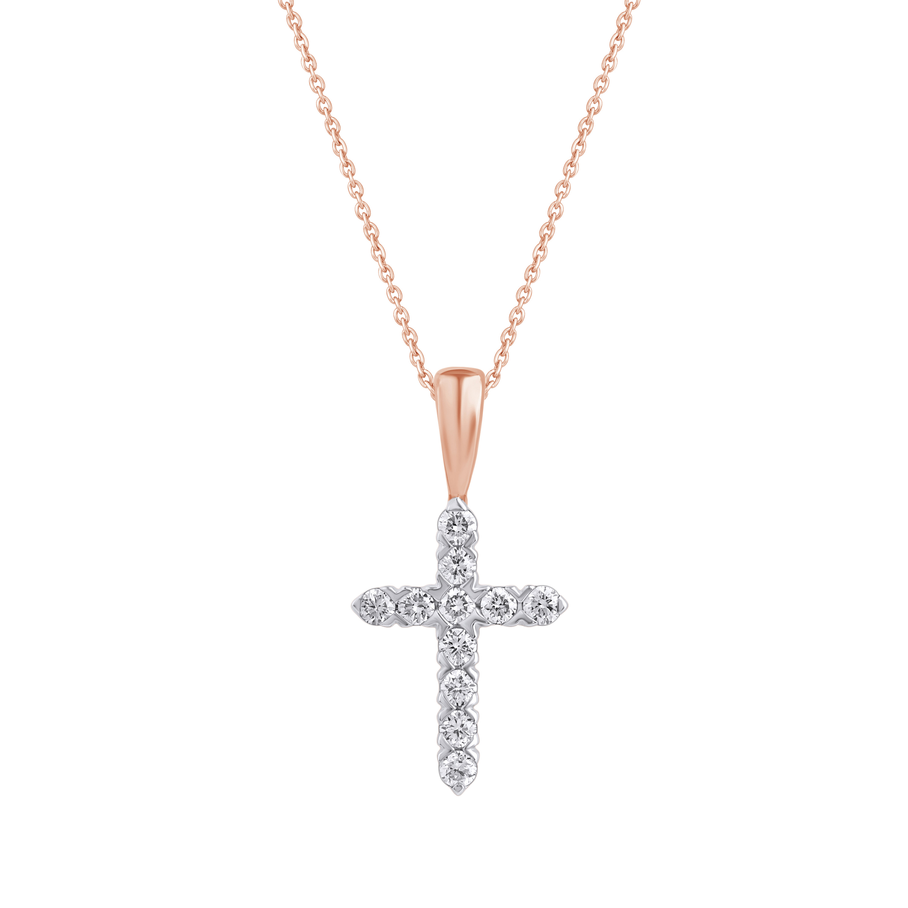 Изображение Золотой католический крестик с бриллиантом