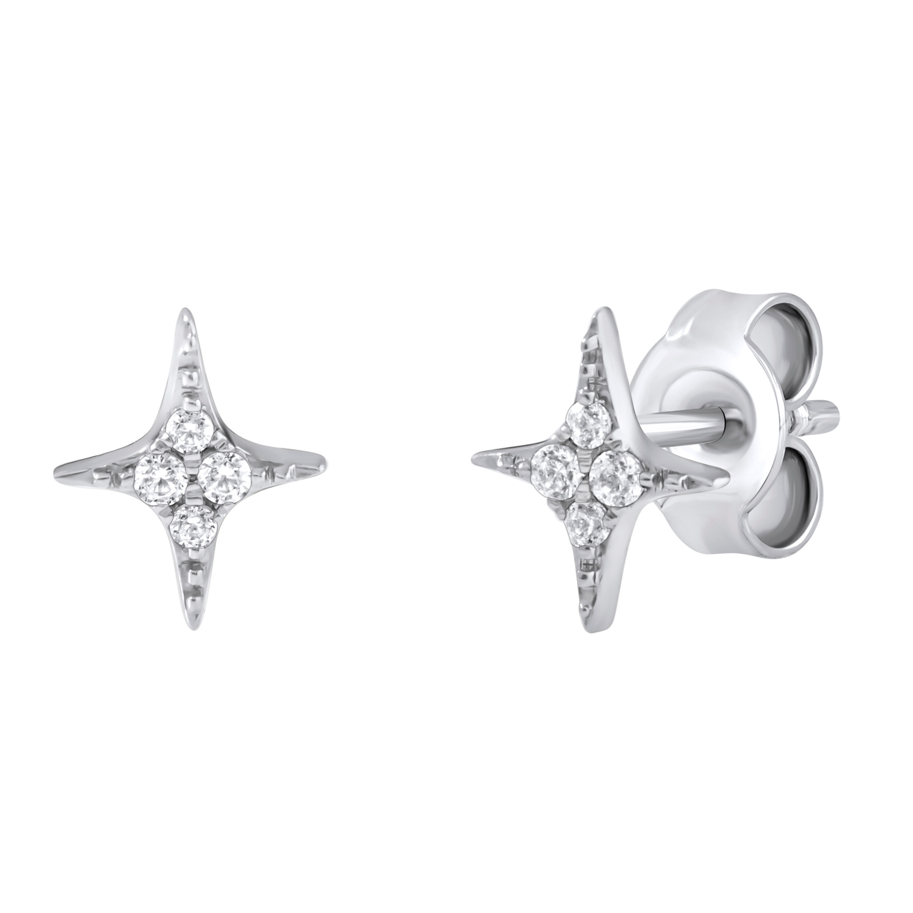 Paveikslėlis Balto aukso auskarai su briliantais