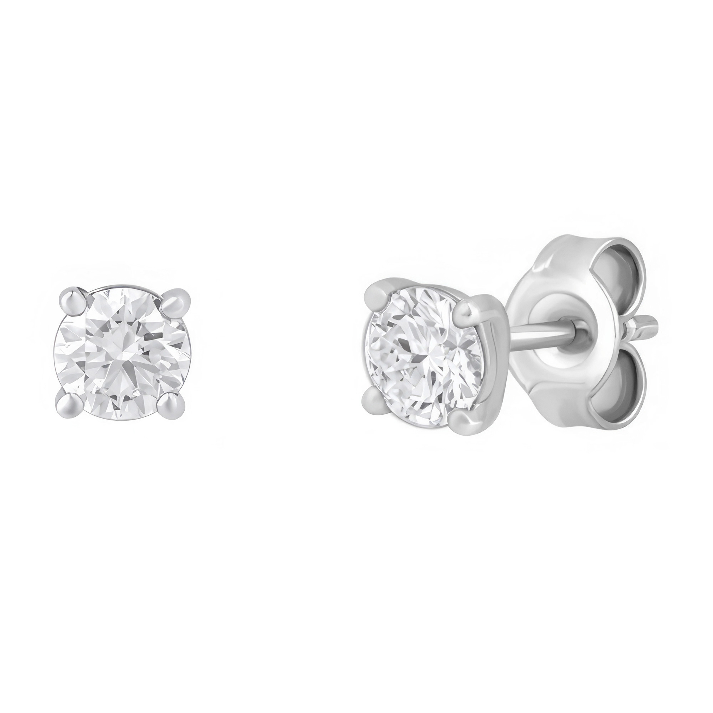 Paveikslėlis Balto aukso auskarai su briliantais