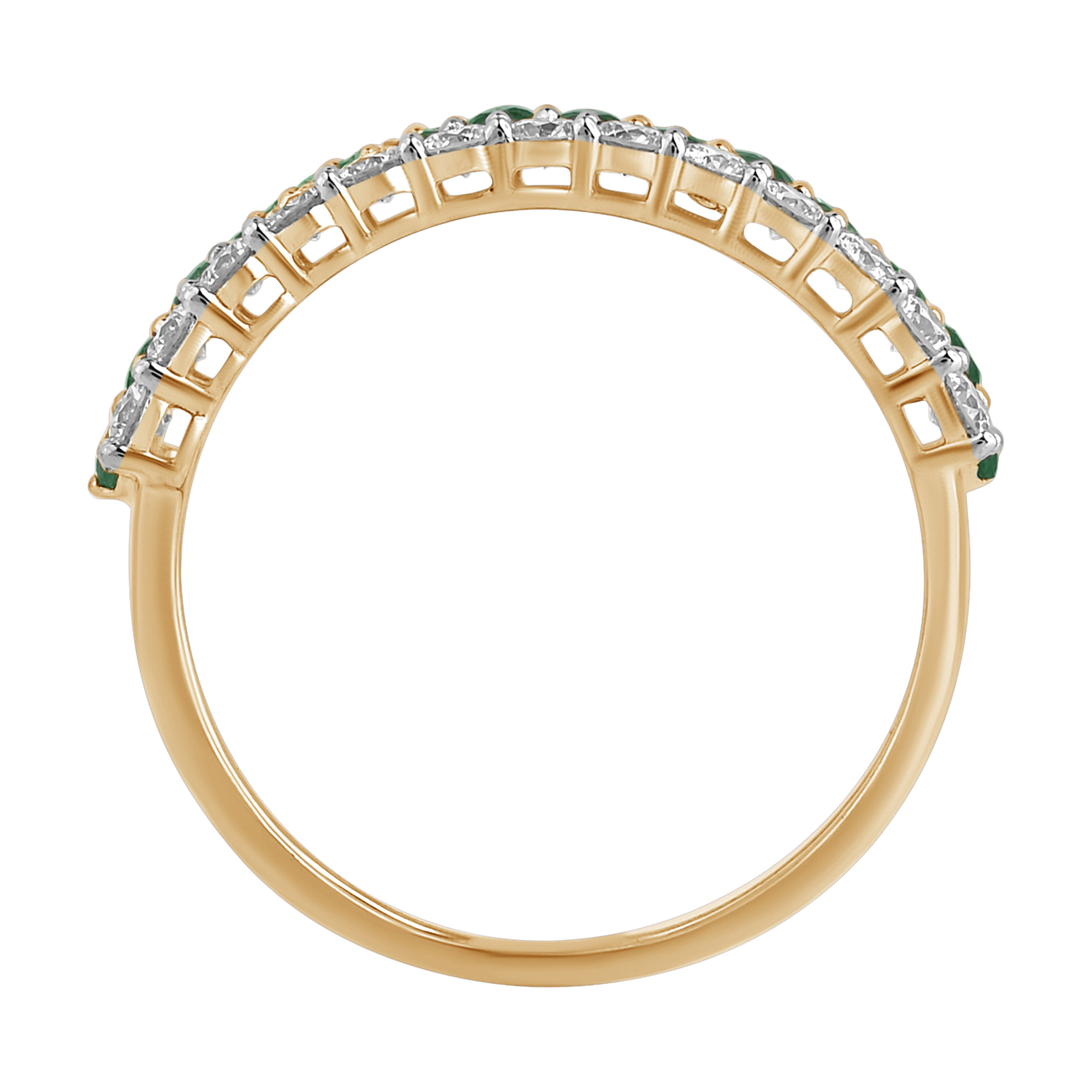 Paveikslėlis Geltono aukso žiedas su smaragdais ir LAB deimantais