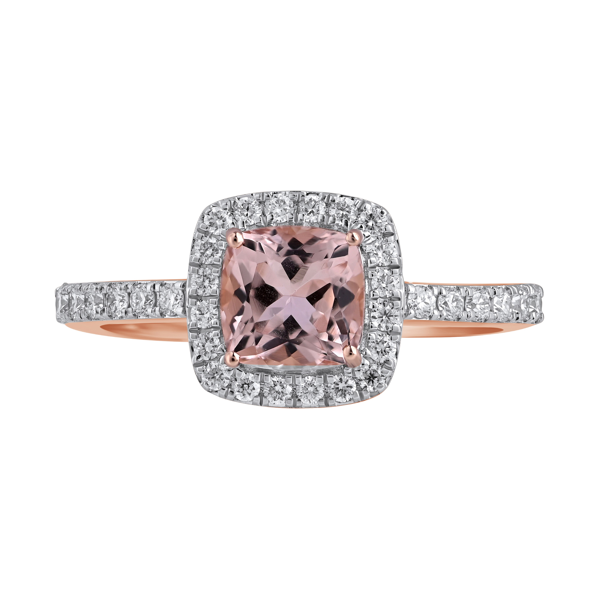 Paveikslėlis Auksinis žiedas su LAB deimantais ir morganitu