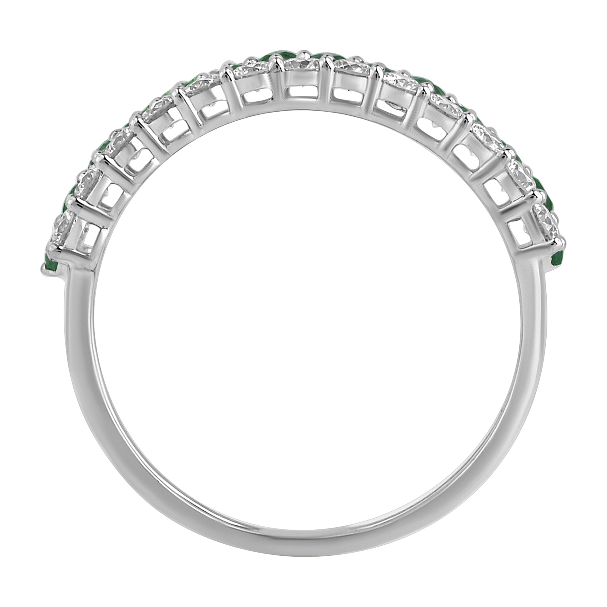 Paveikslėlis Balto aukso žiedas su smaragdais ir LAB deimantais