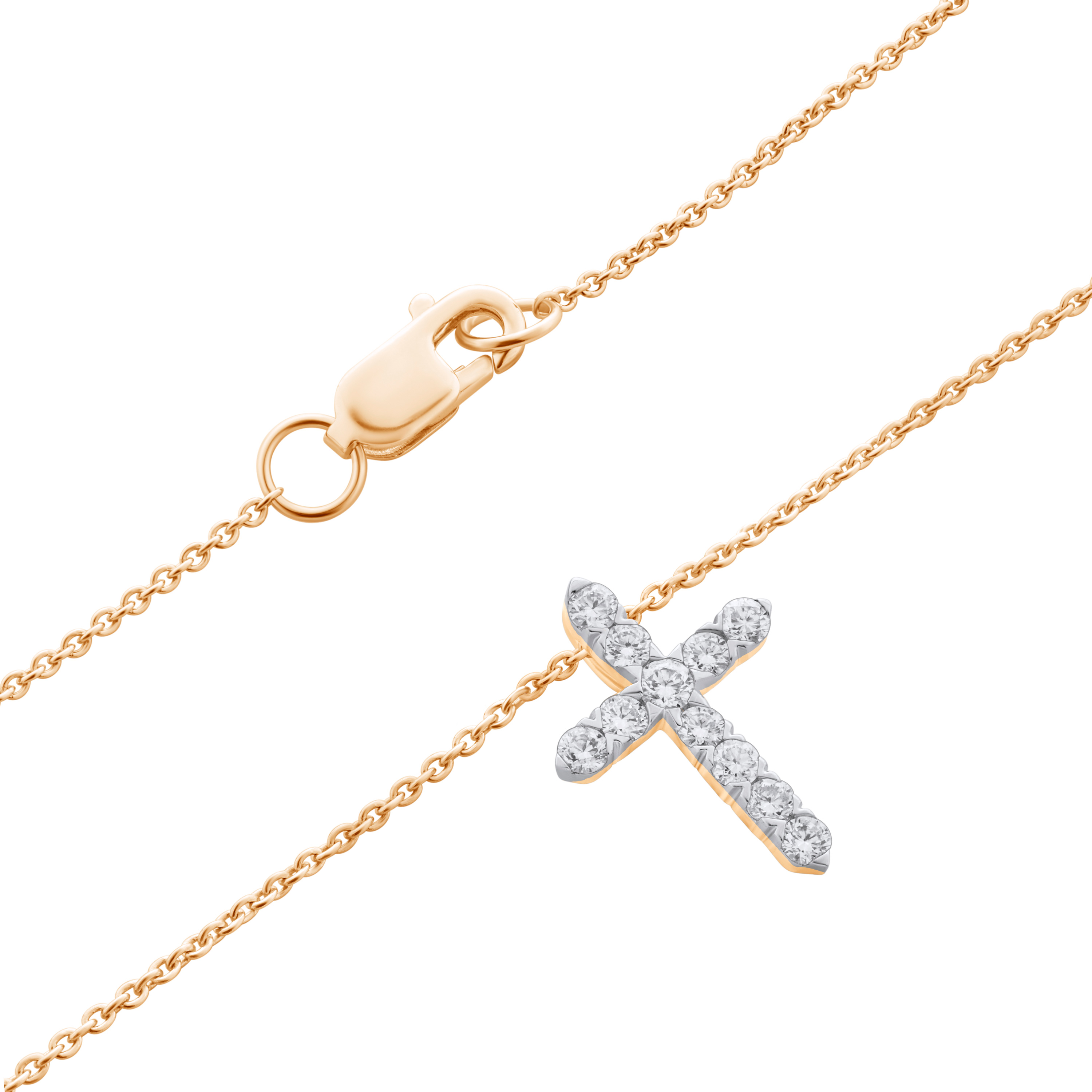 Изображение Цепочка из желтого золота с LAB бриллиантами