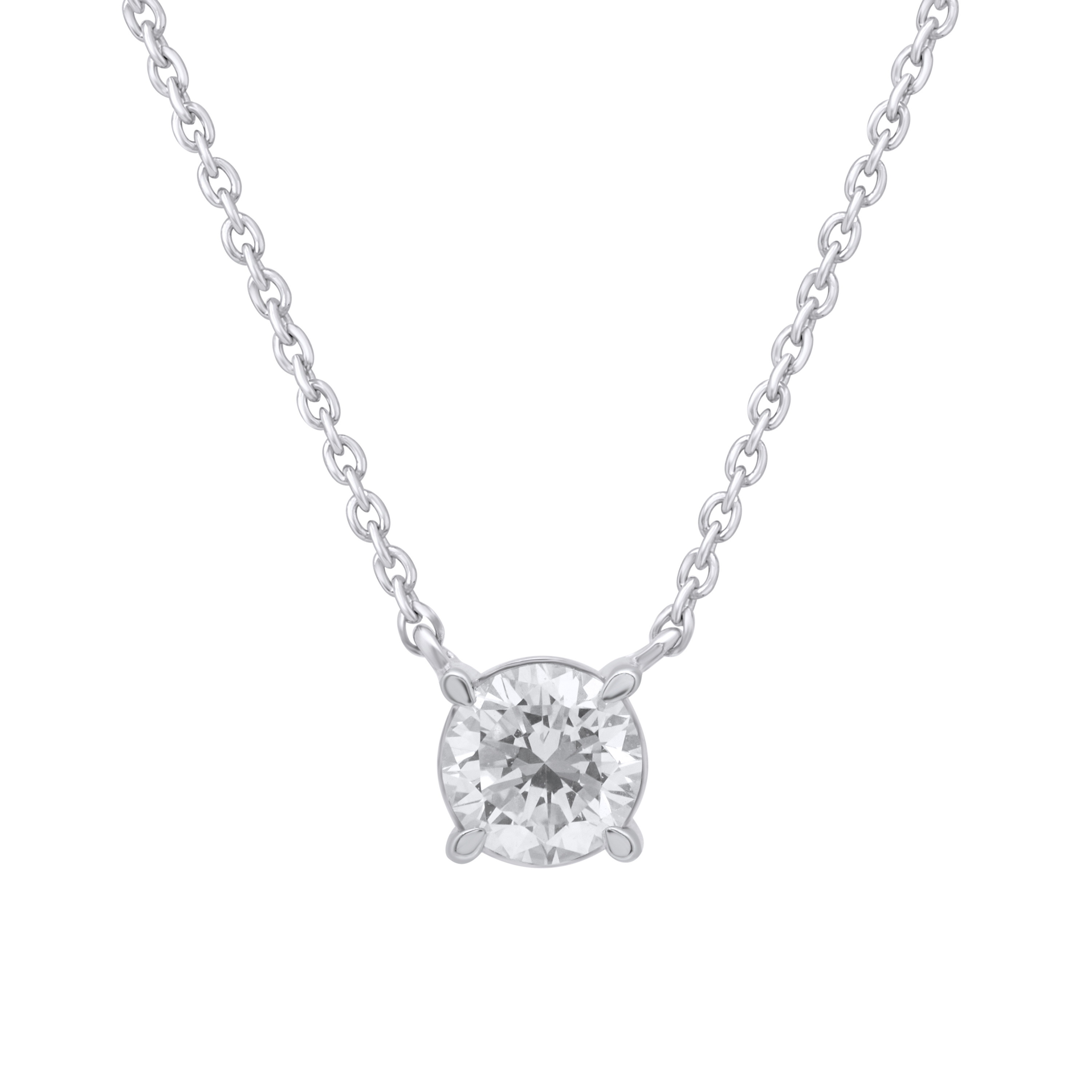 Изображение Цепочка из белого золота с LAB бриллиантом