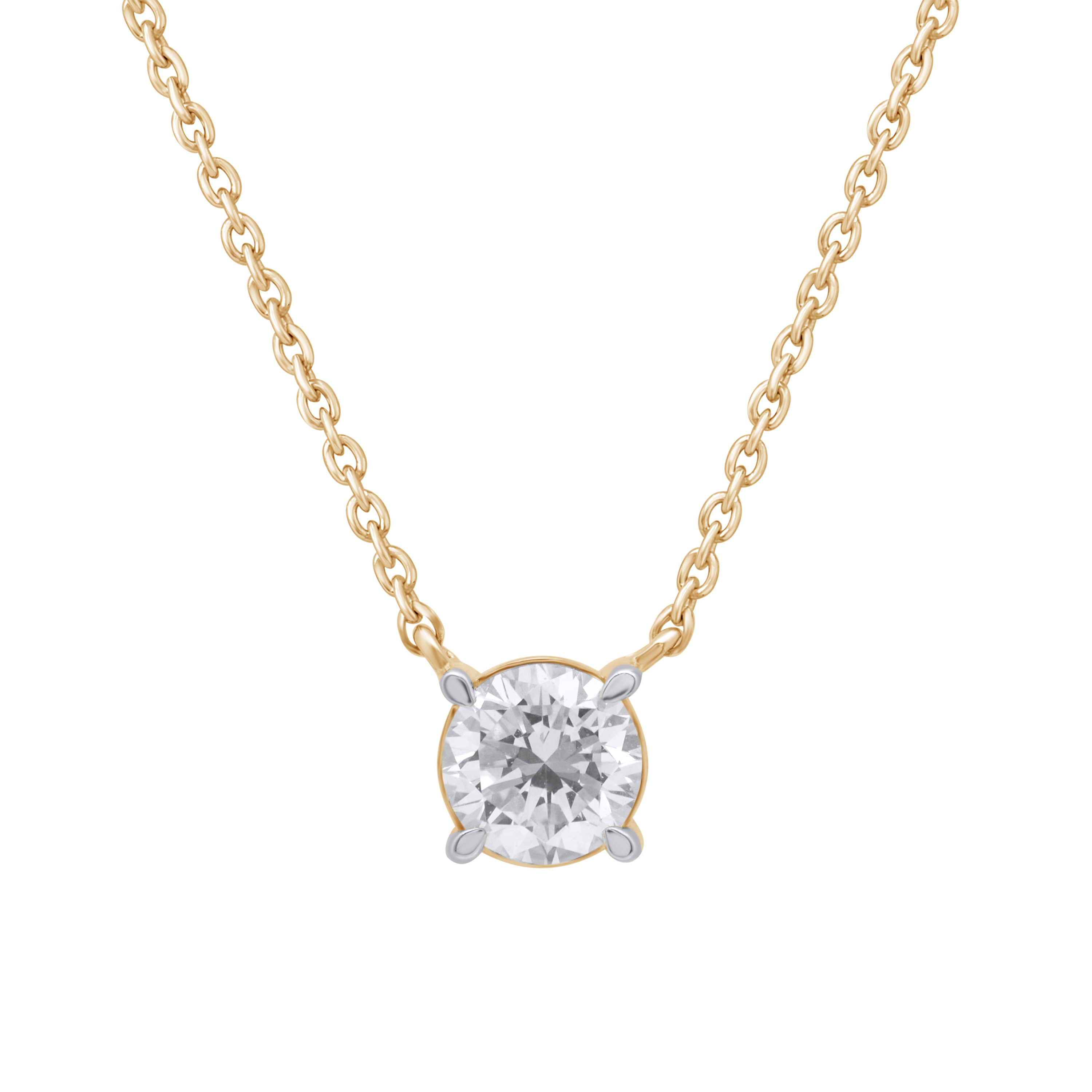 Изображение Цепочка из желтого золота с LAB бриллиантом