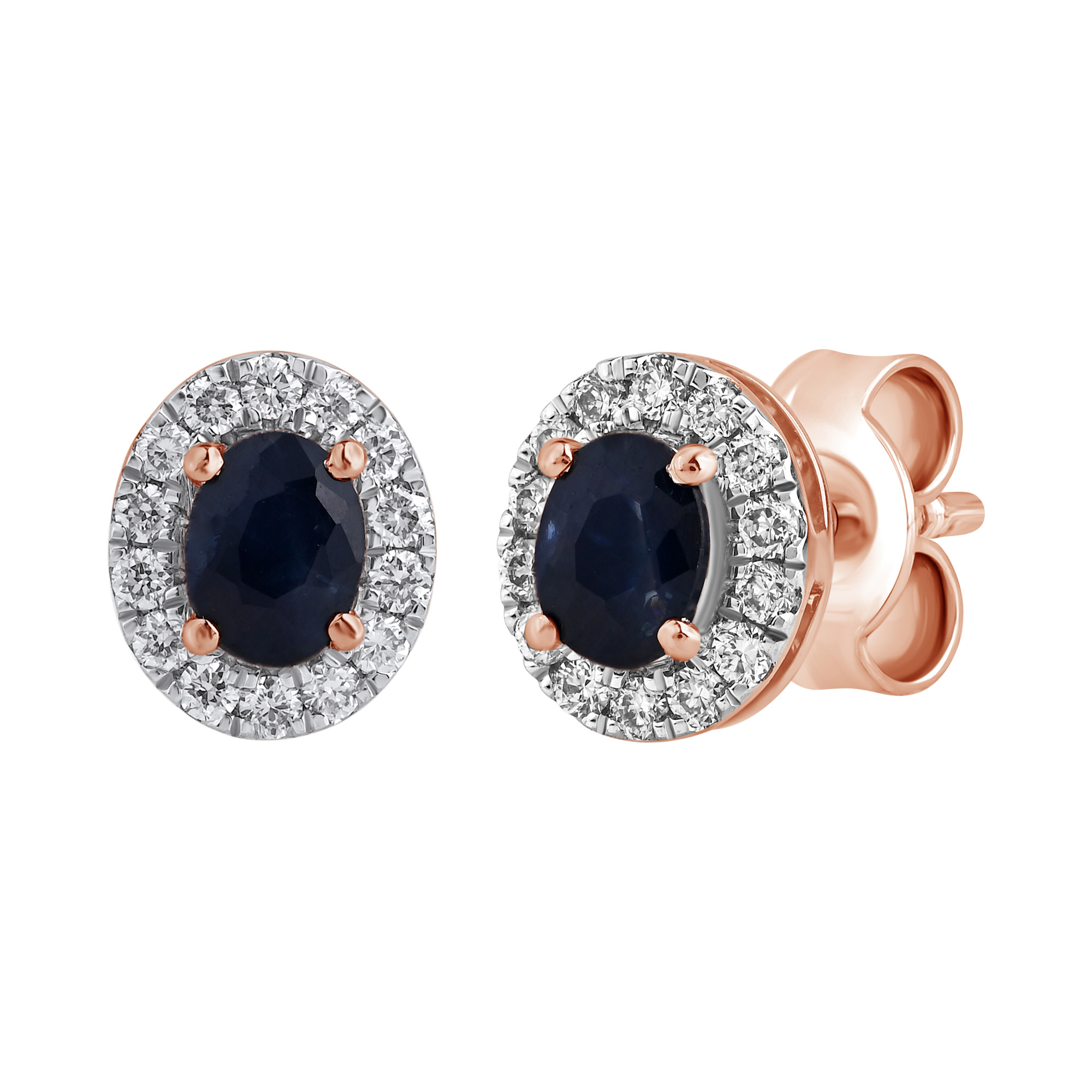 Paveikslėlis Auksiniai auskarai su safyrais ir LAB deimantais