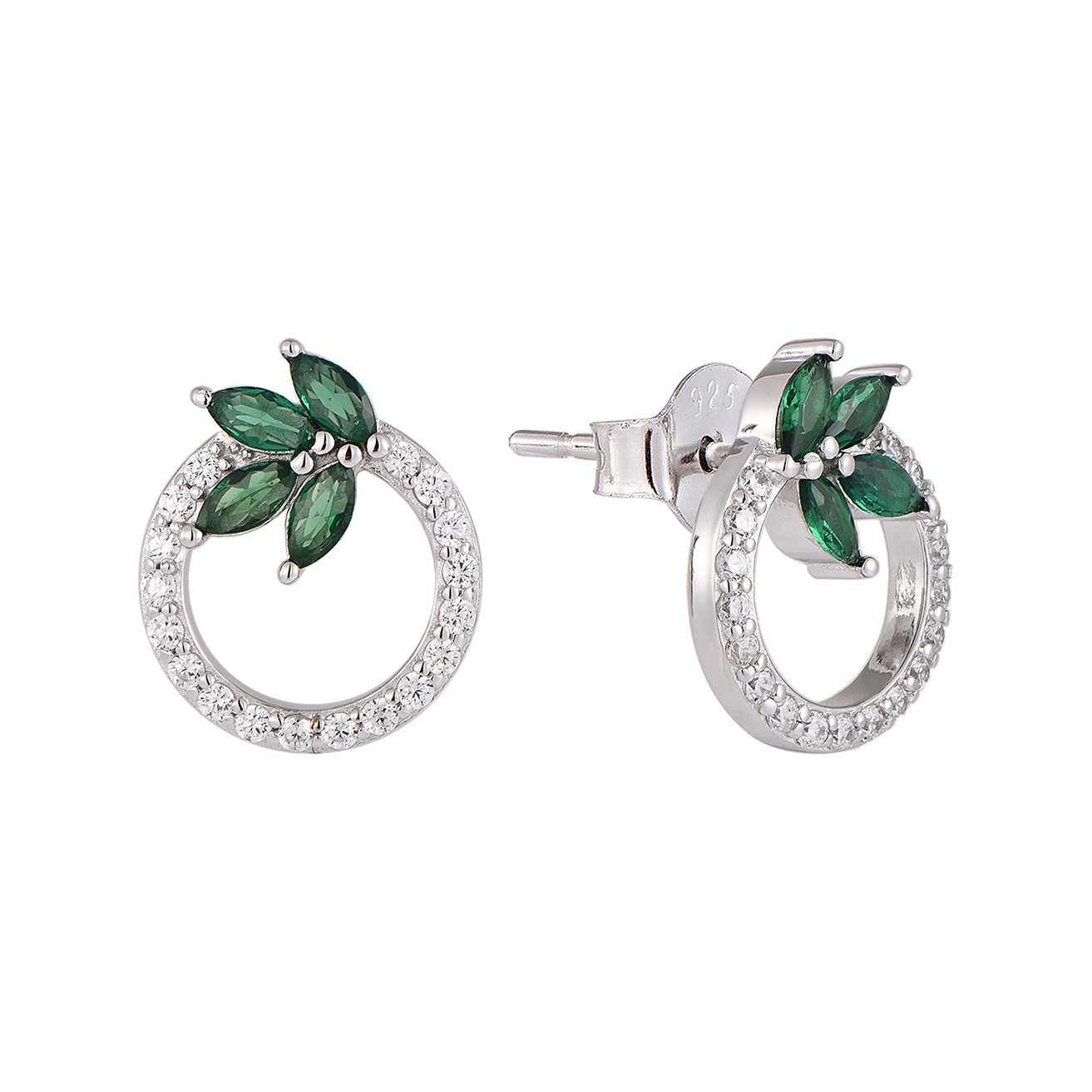 Изображение Серебряные серьги с цирконами