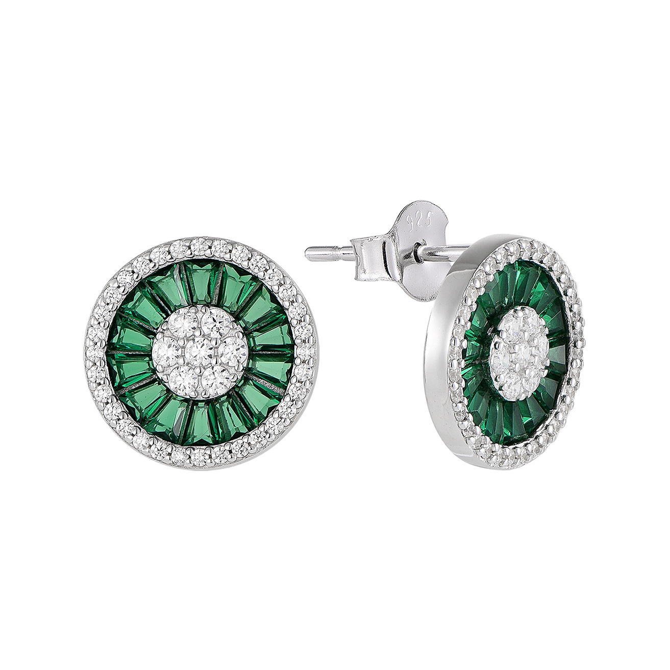 Изображение Серебряные серьги с цирконами