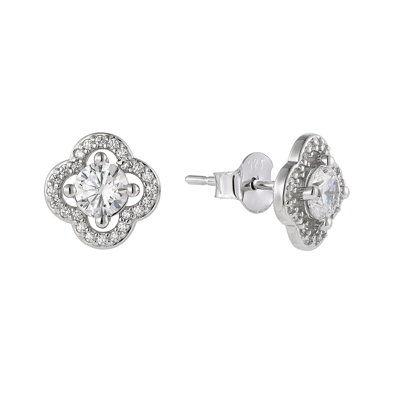 Изображение Серебряные серьги с цирконами