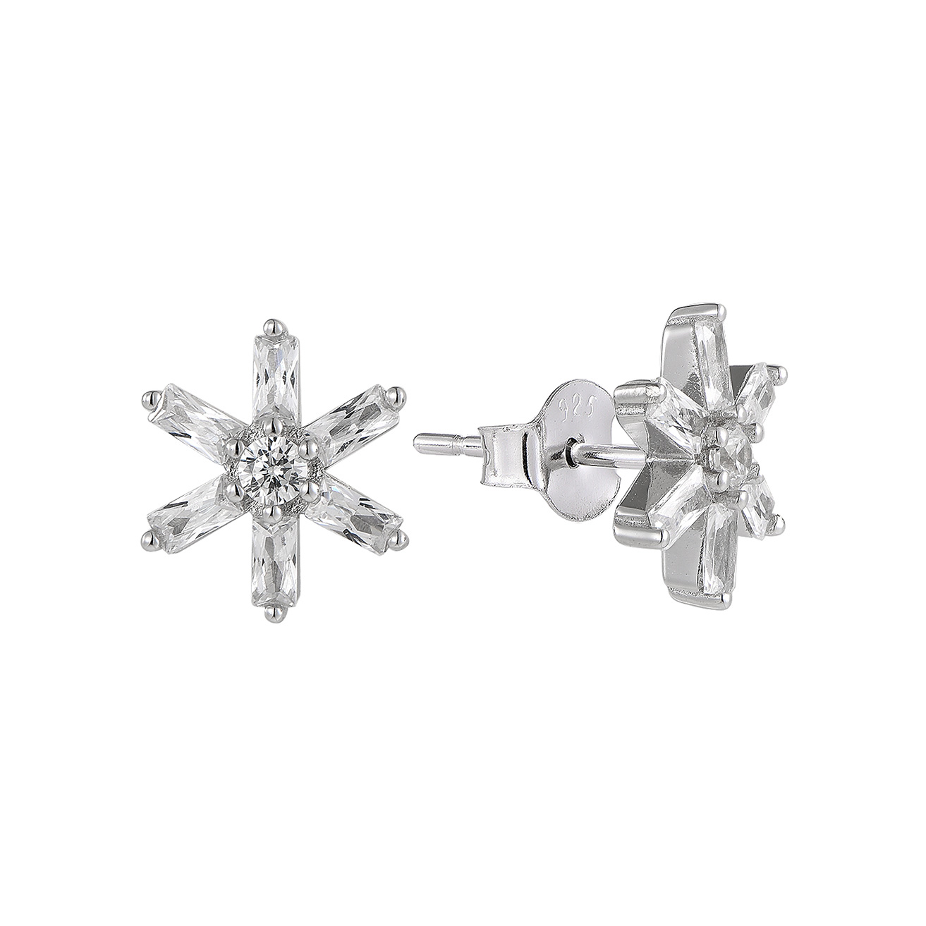 Изображение Серебряные серьги с цирконами