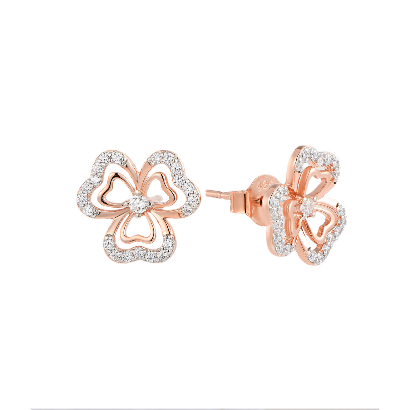 Изображение Серьги из позолоченного серебра с цирконами