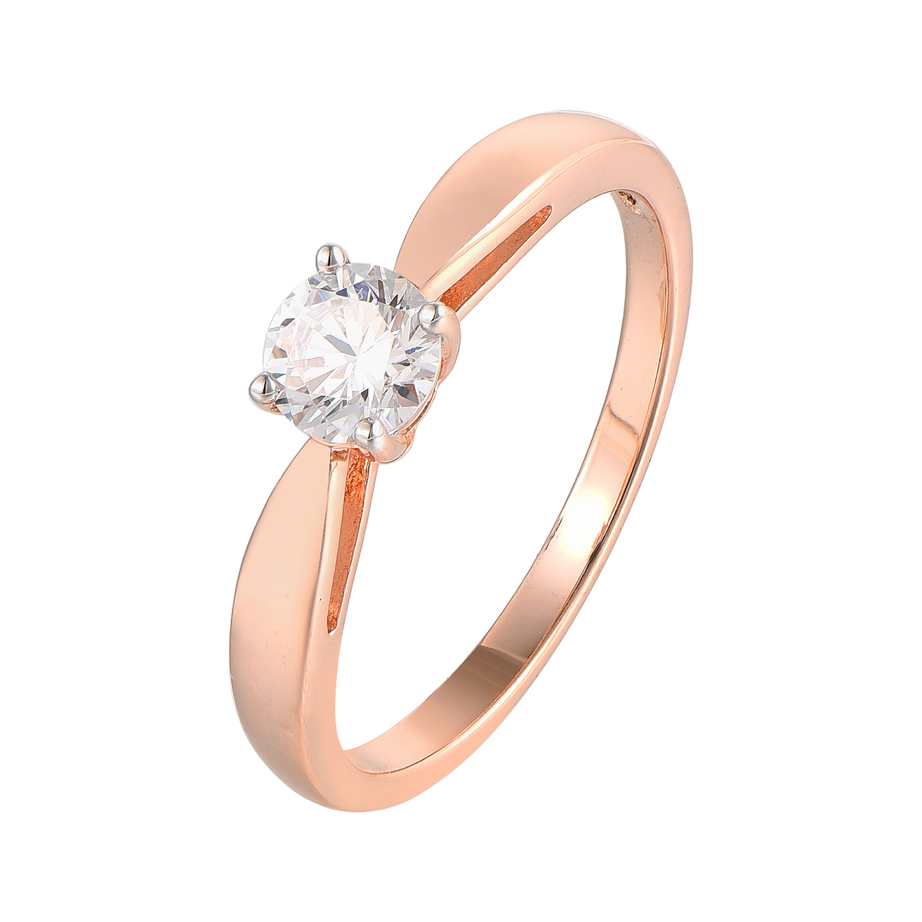 Paveikslėlis Paauksuotas sidabrinis žiedas su cirkoniu