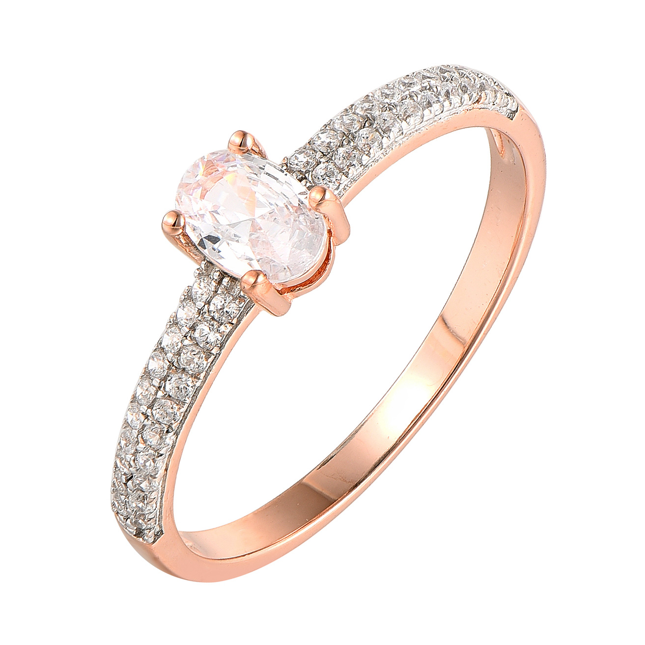 Paveikslėlis Paauksuotas sidabrinis žiedas su cirkoniais