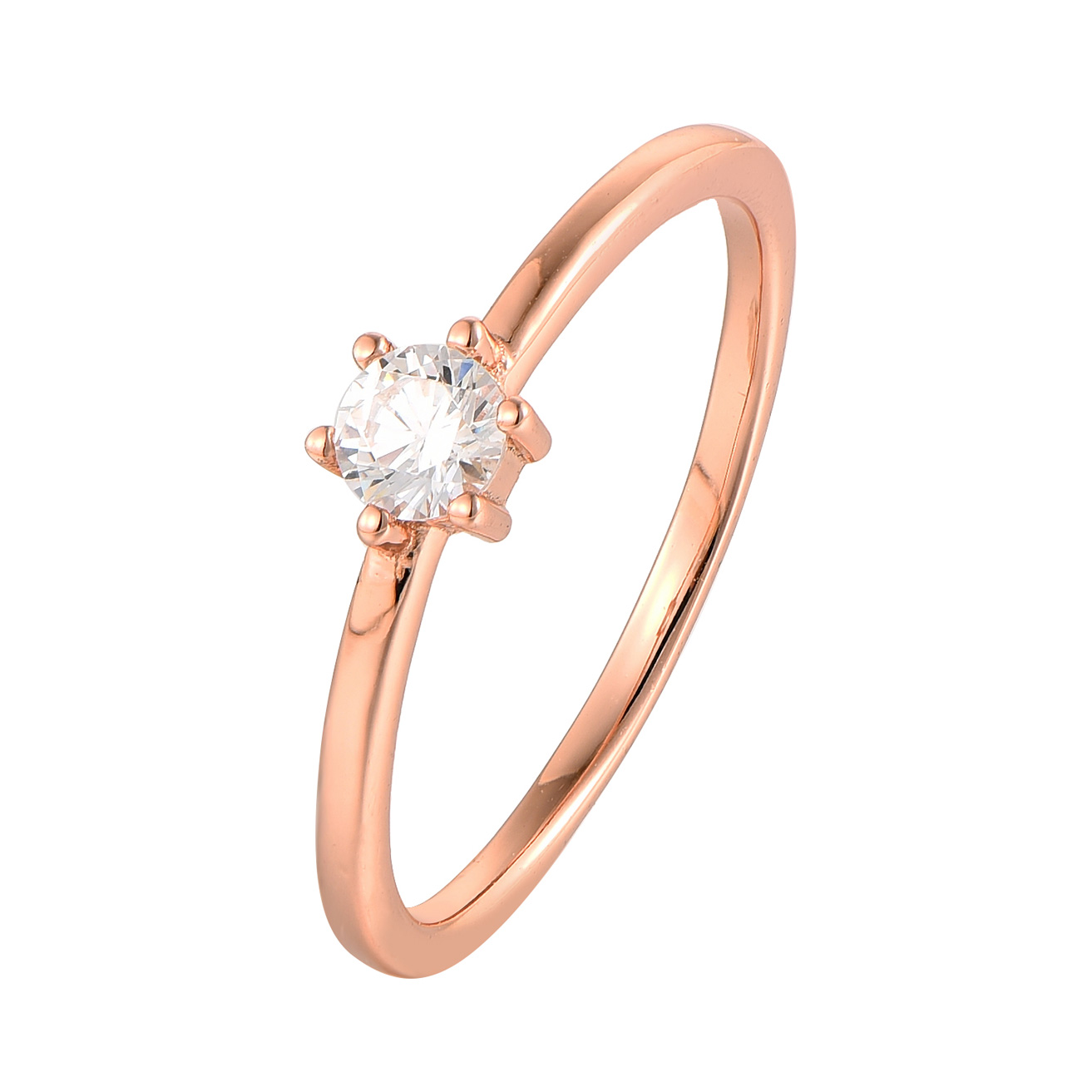 Paveikslėlis Paauksuotas sidabrinis žiedas su cirkoniu