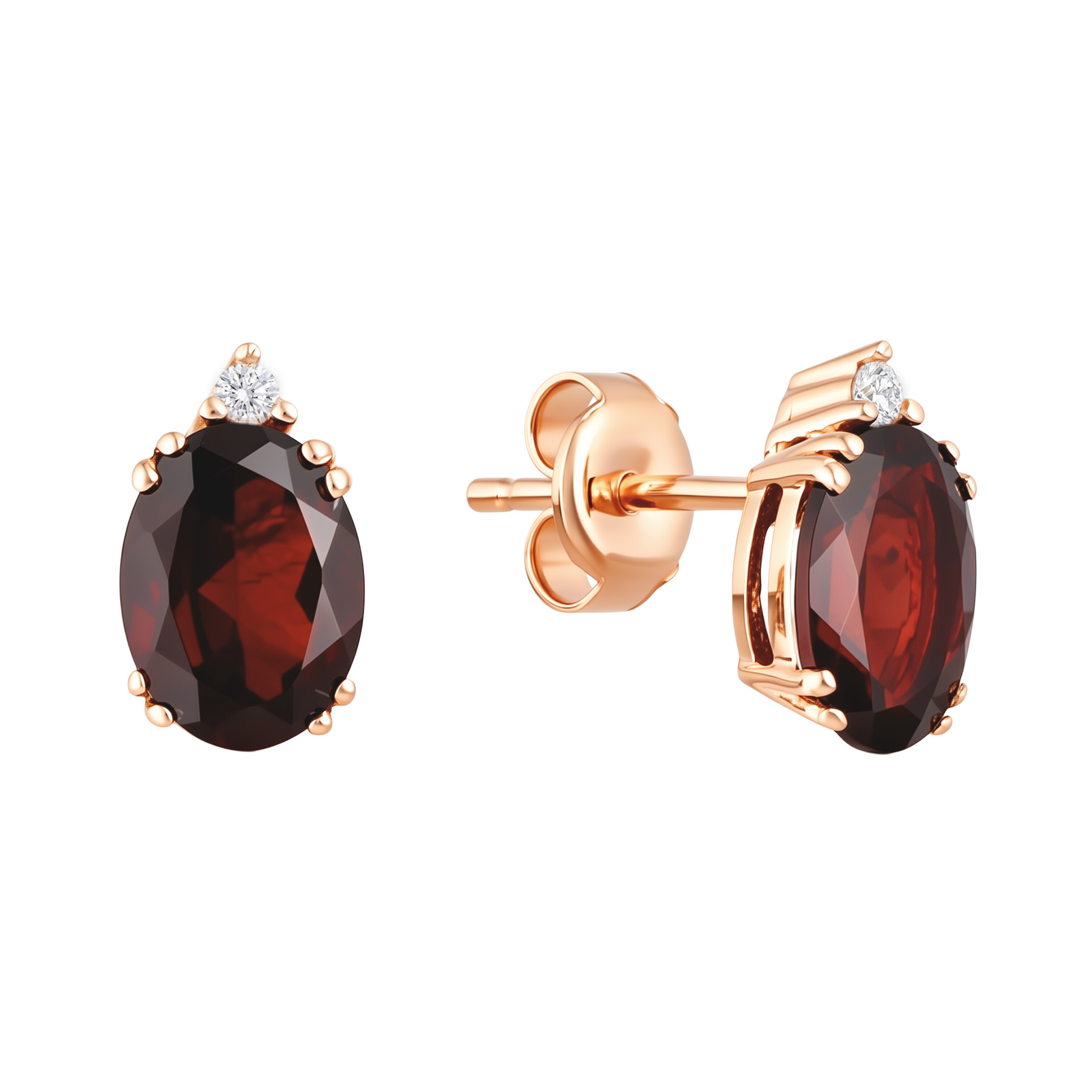 Paveikslėlis Auksiniai auskarai su granatais ir cirkoniais