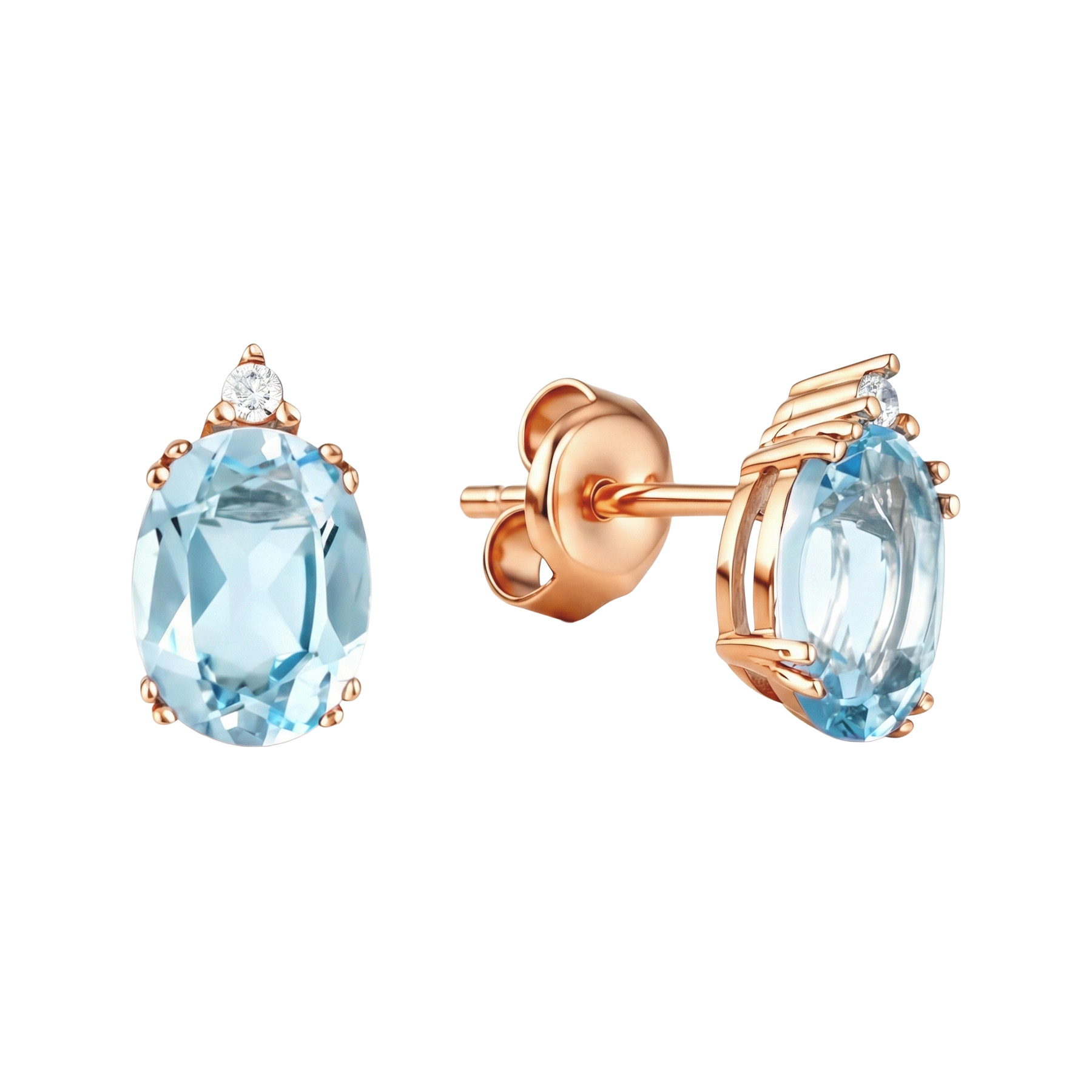 Paveikslėlis Auksiniai auskarai su topazais ir cirkoniais