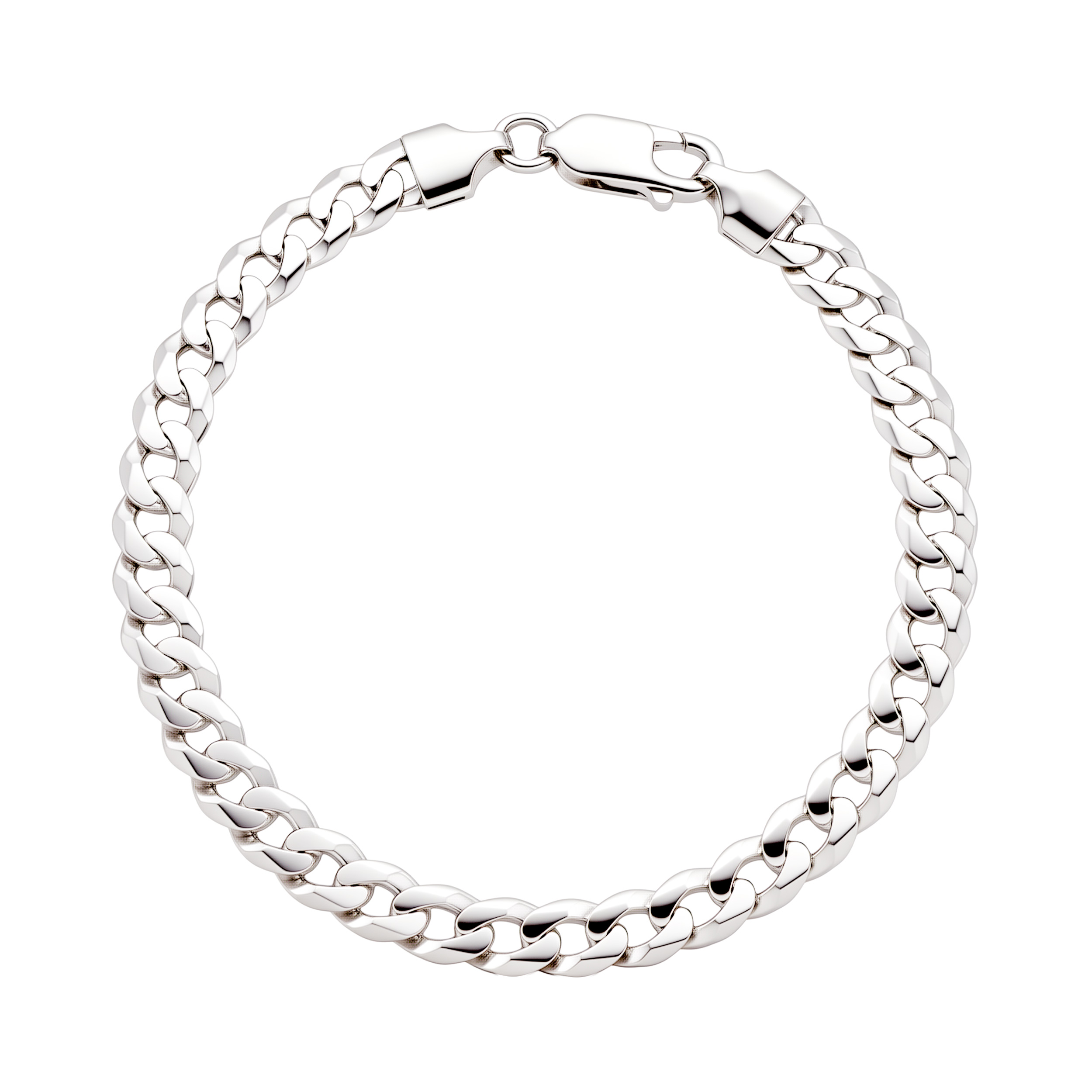 Paveikslėlis Sidabrinė apyrankė "Curb"