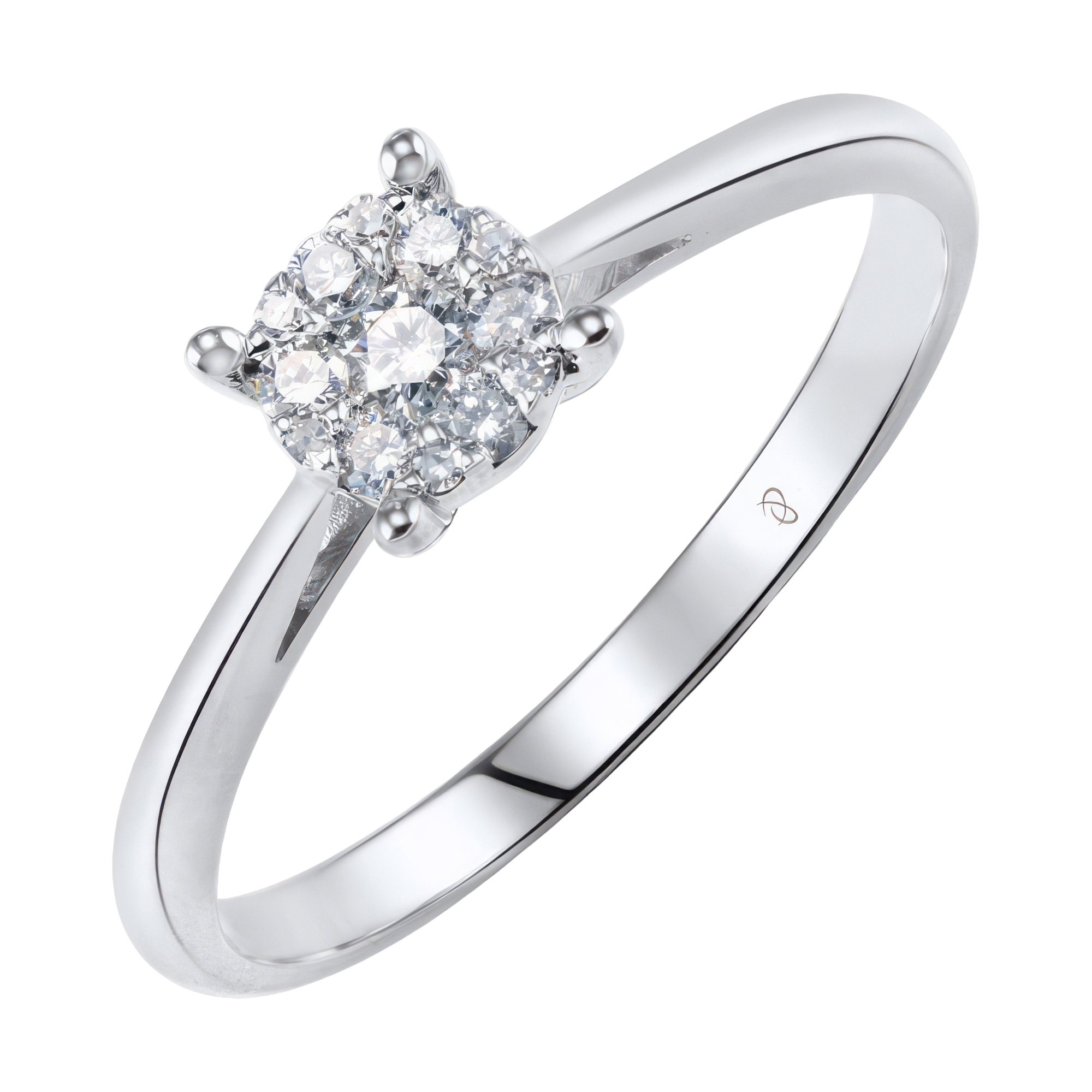 Paveikslėlis Balto aukso žiedas su briliantais