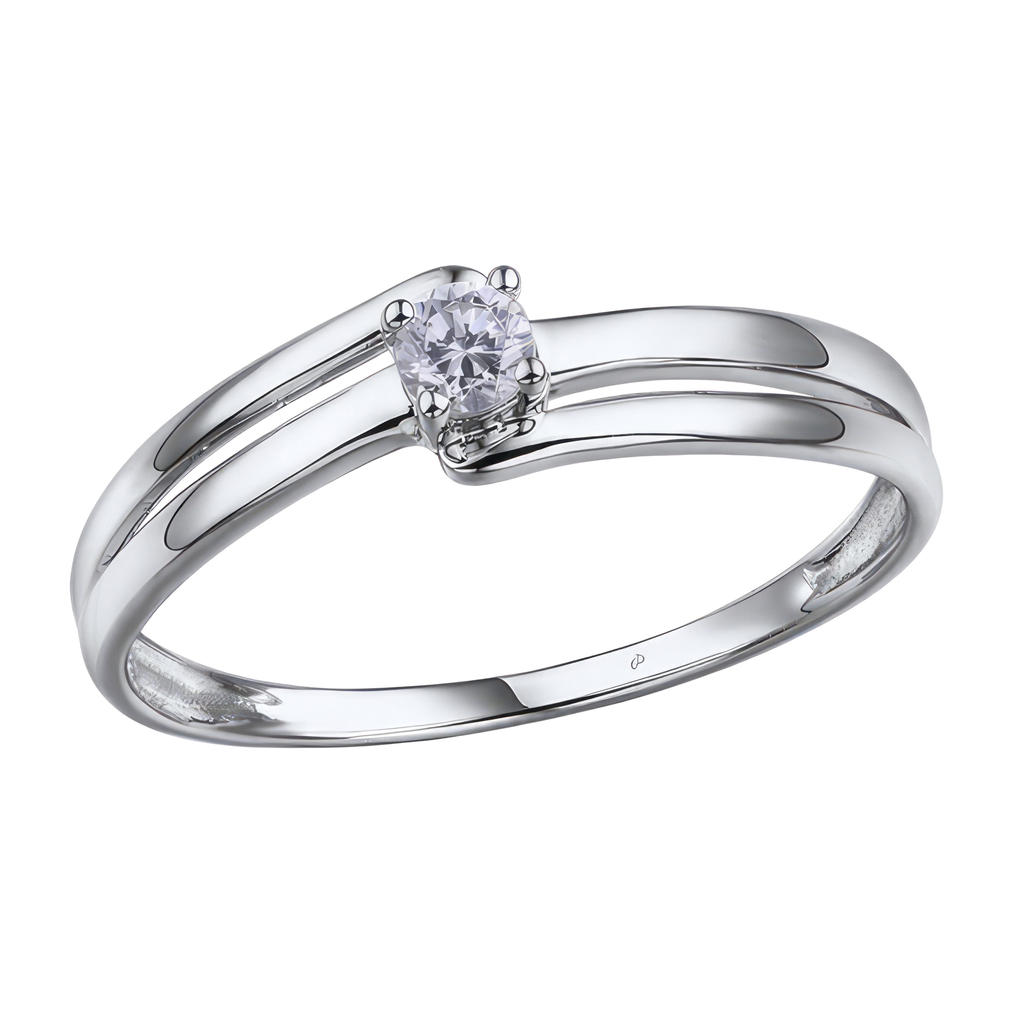 Paveikslėlis Balto aukso žiedas su briliantu