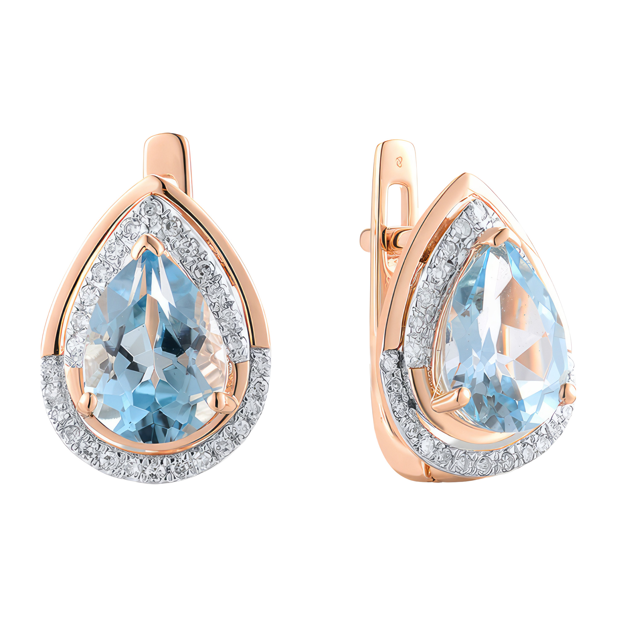 Paveikslėlis Auksiniai auskarai su briliantais ir topazais