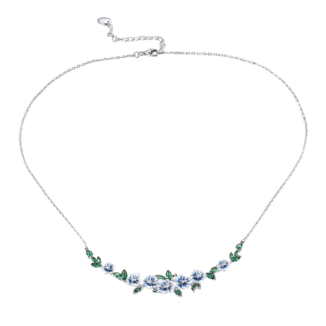 Paveikslėlis Sidabrinė grandinėlė su emaliu ir cirkoniais