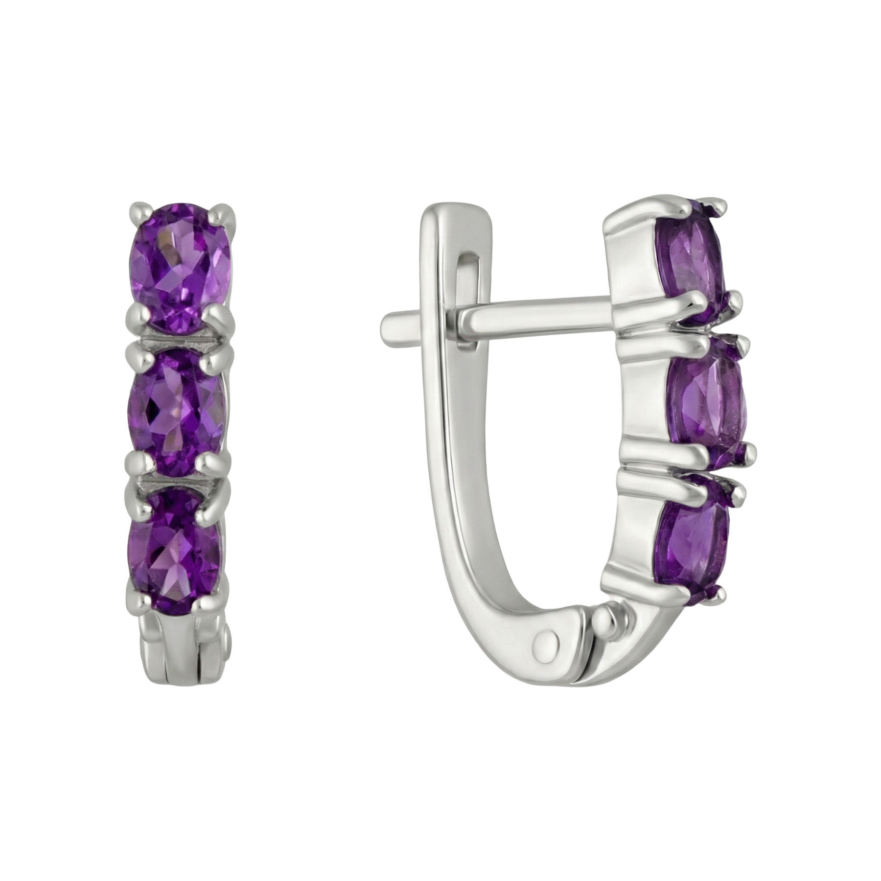 Изображение Серебряные серьги с аметистами