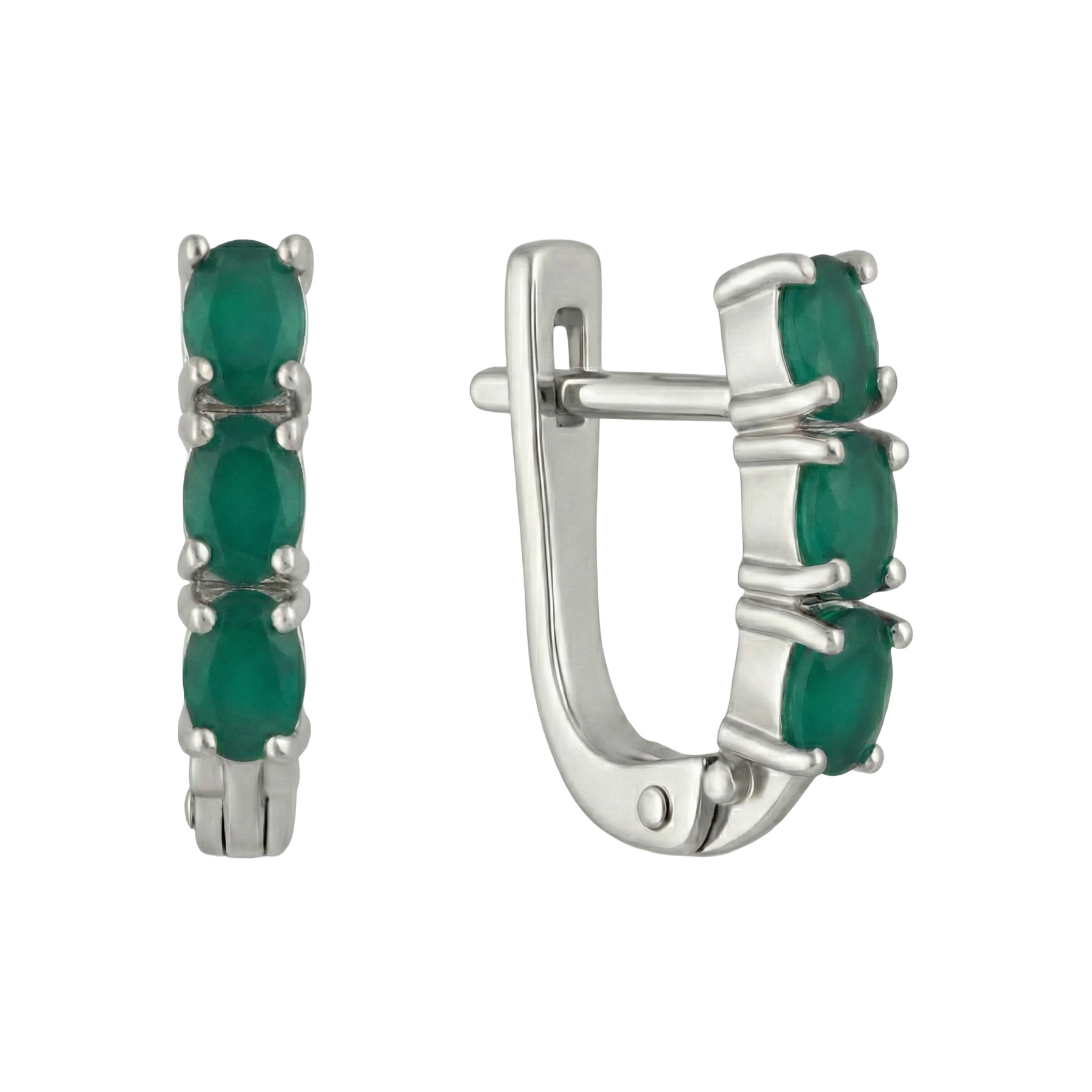 Изображение Серебряные серьги с агатами