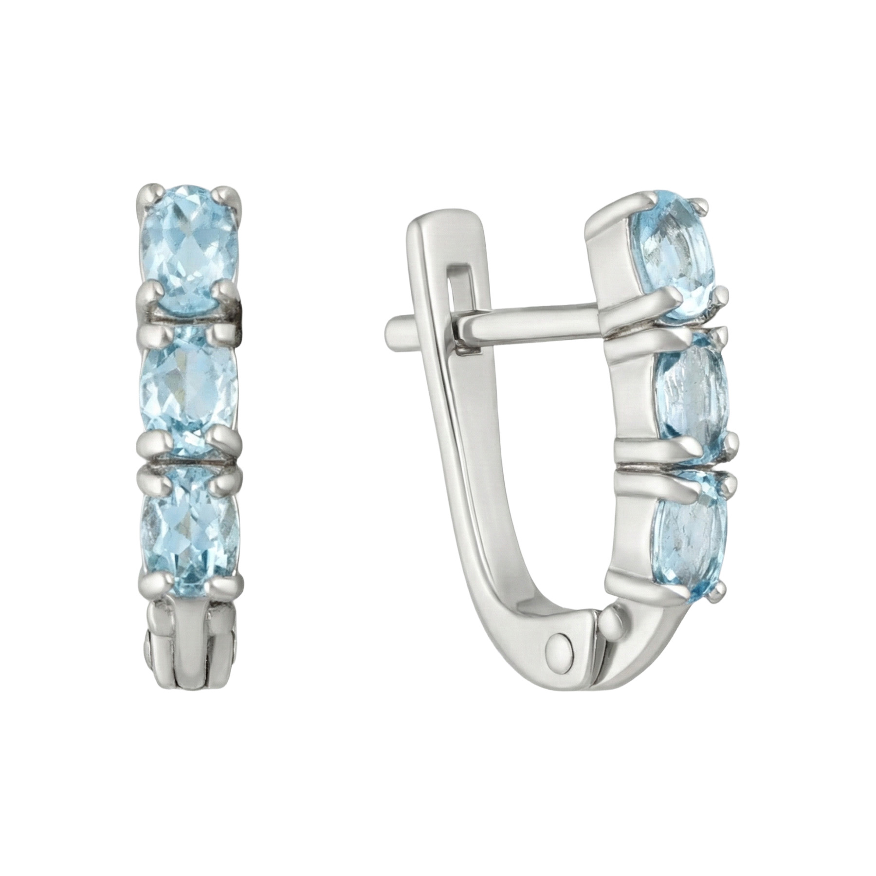 Изображение Серебряные серьги с топазами