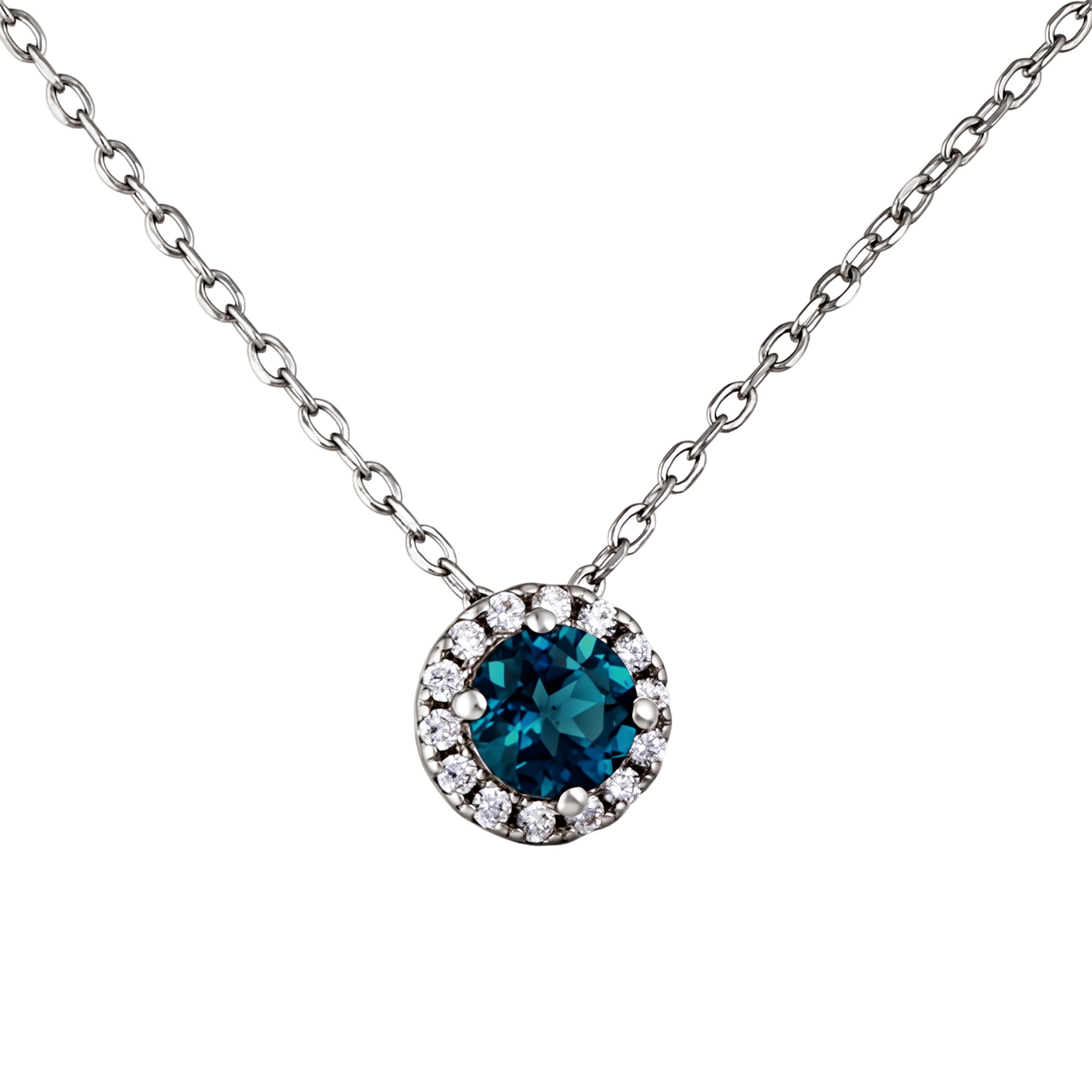 Изображение Серебряная цепочка с топазом London и цирконами