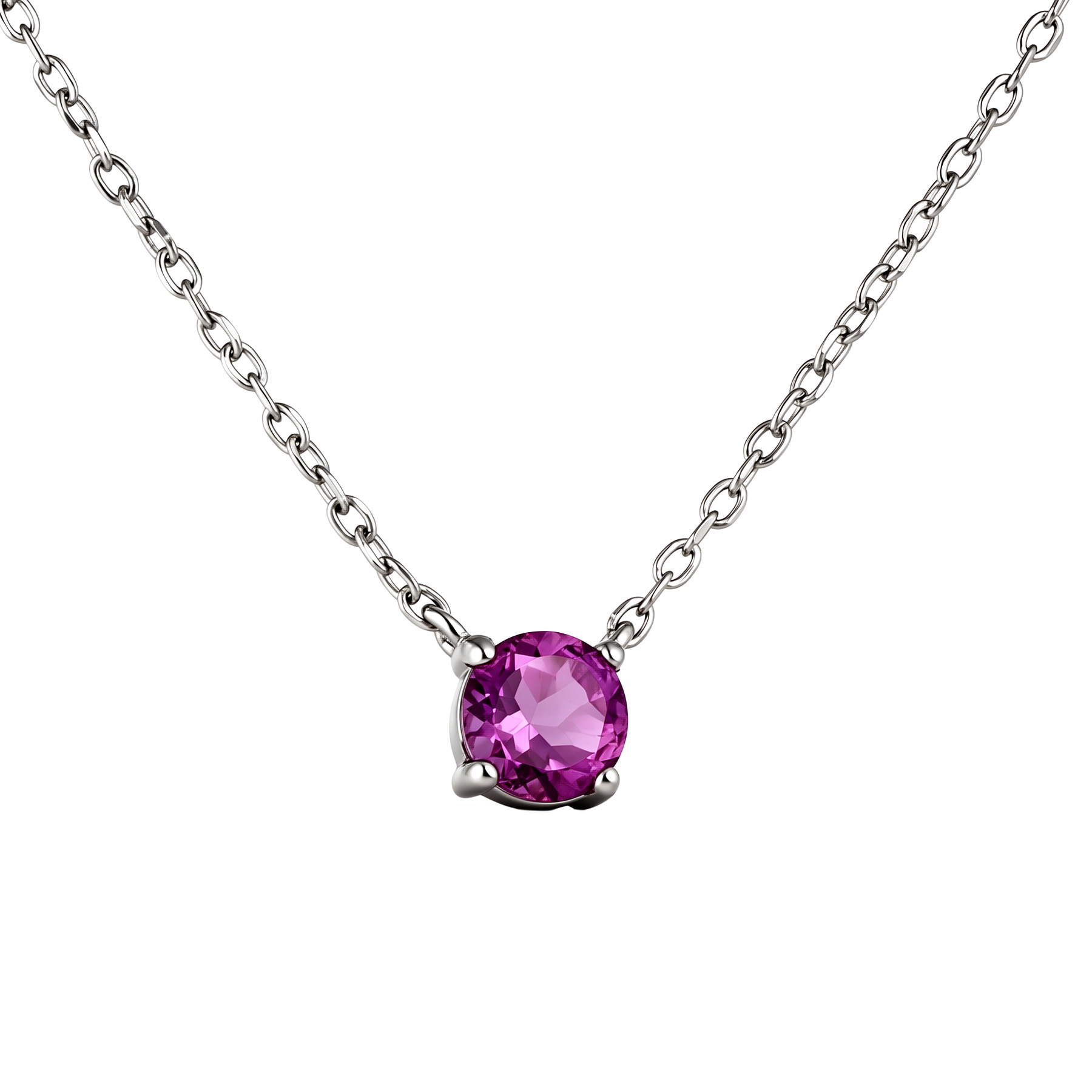 Изображение Серебряная цепочка с аметистом