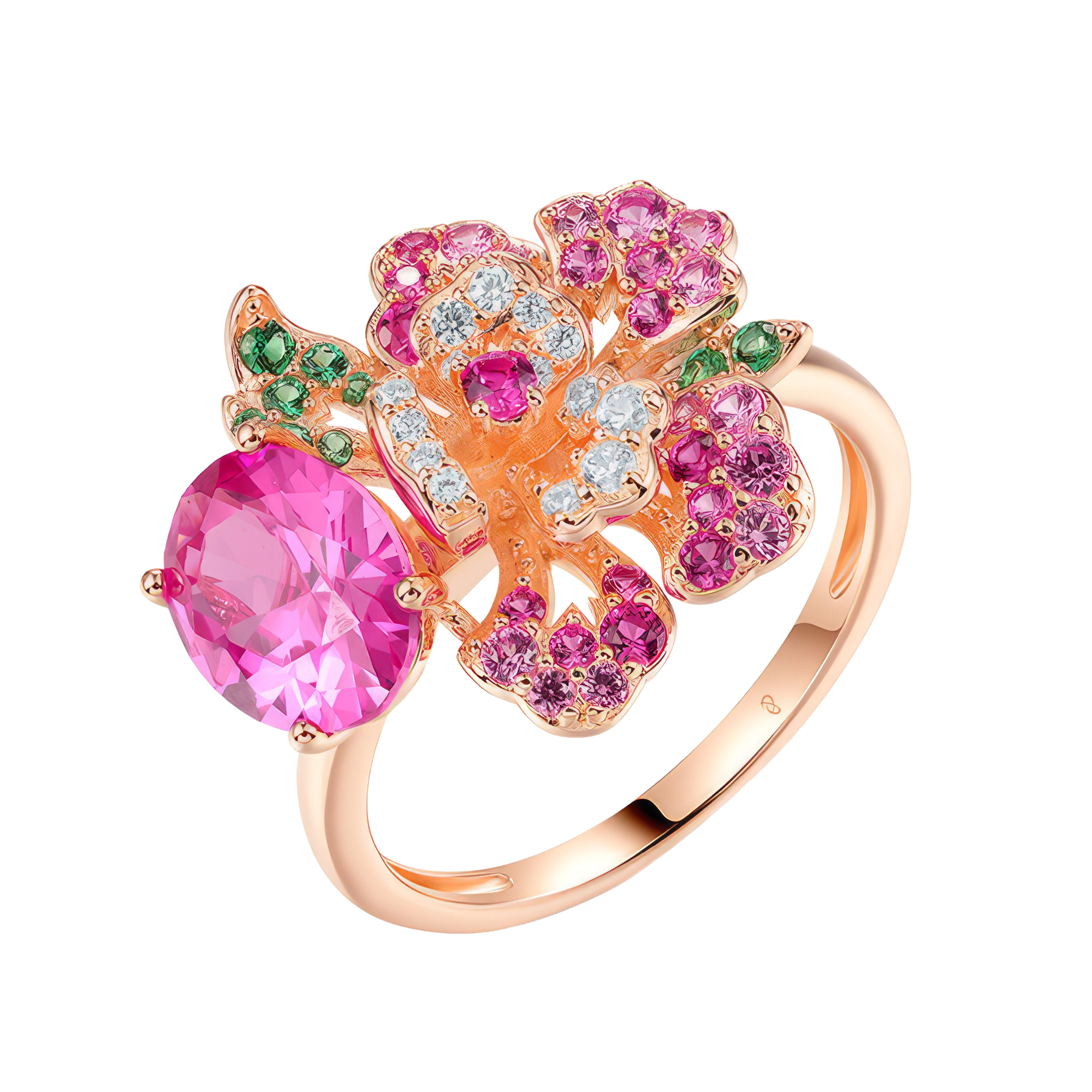 Paveikslėlis Paauksuotas sidabrinis žiedas su cirkoniais